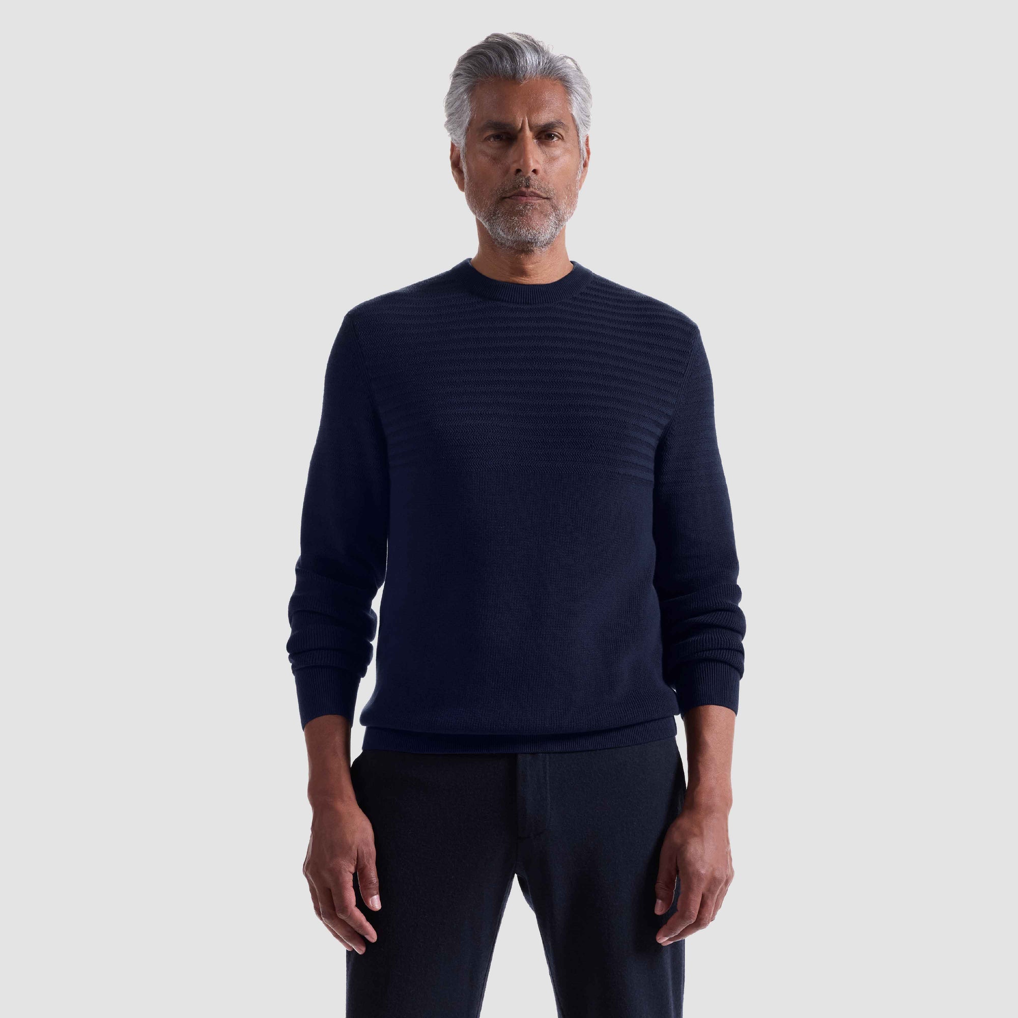 Mixed Media Crewneck Sweater