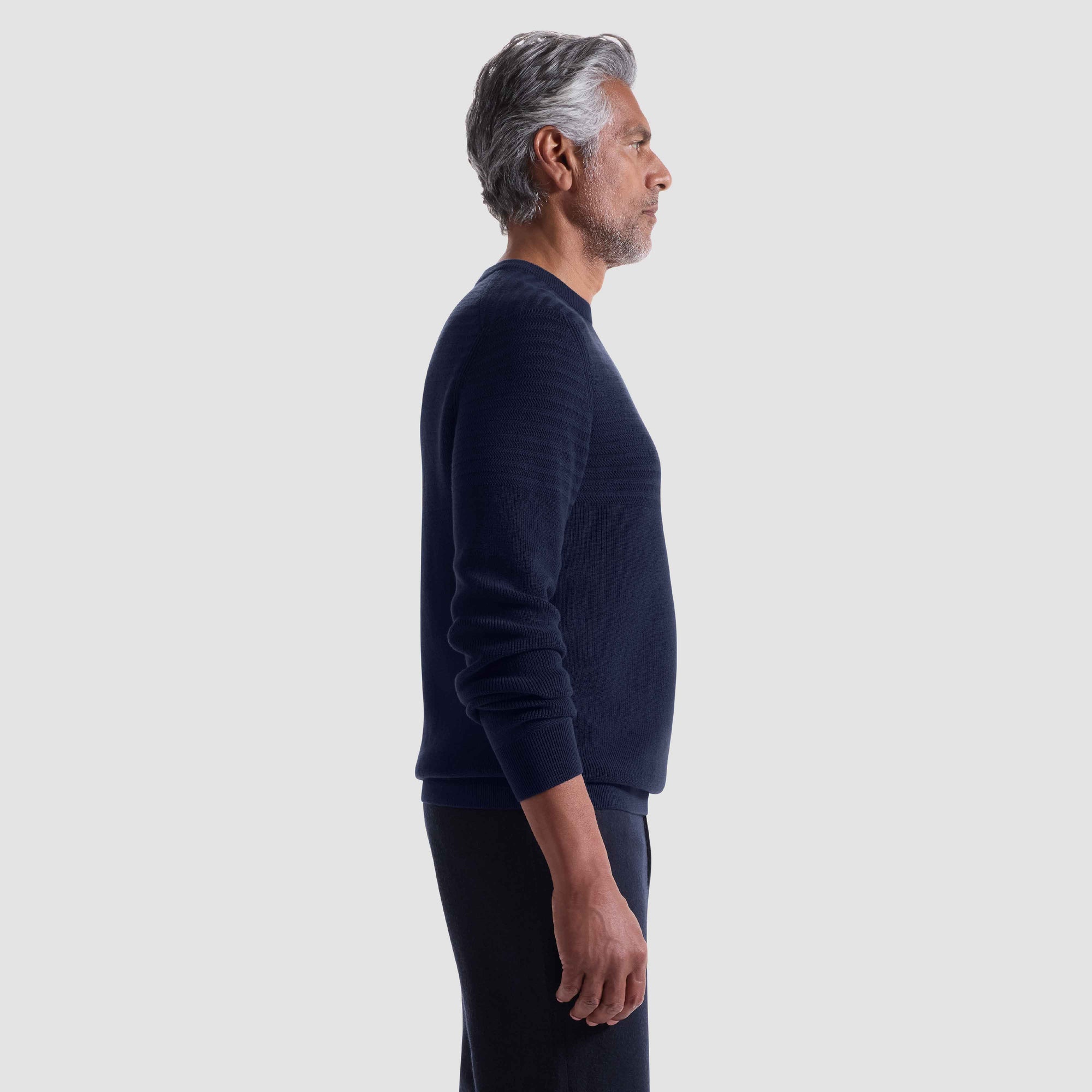 Mixed Media Crewneck Sweater