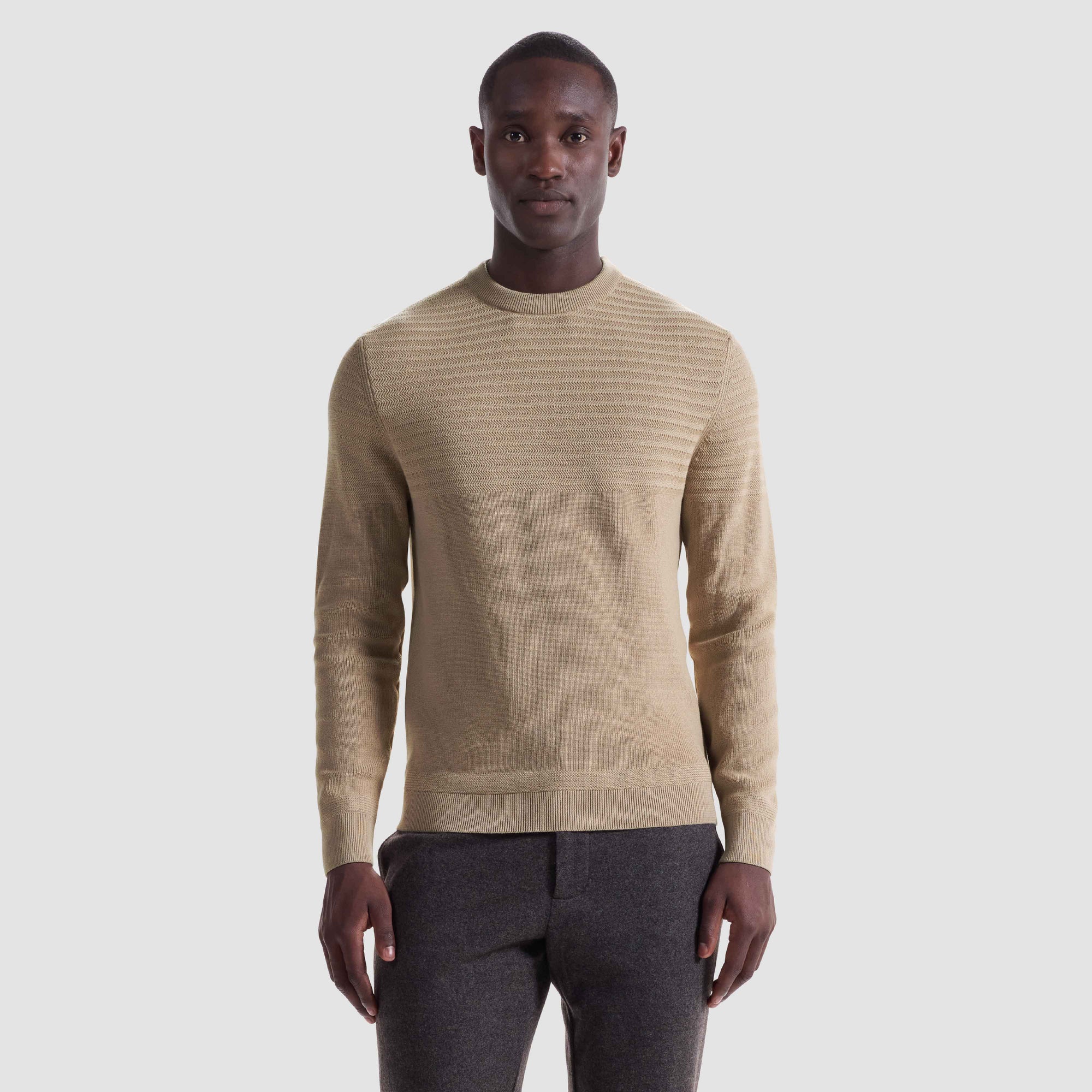 Mixed Media Crewneck Sweater