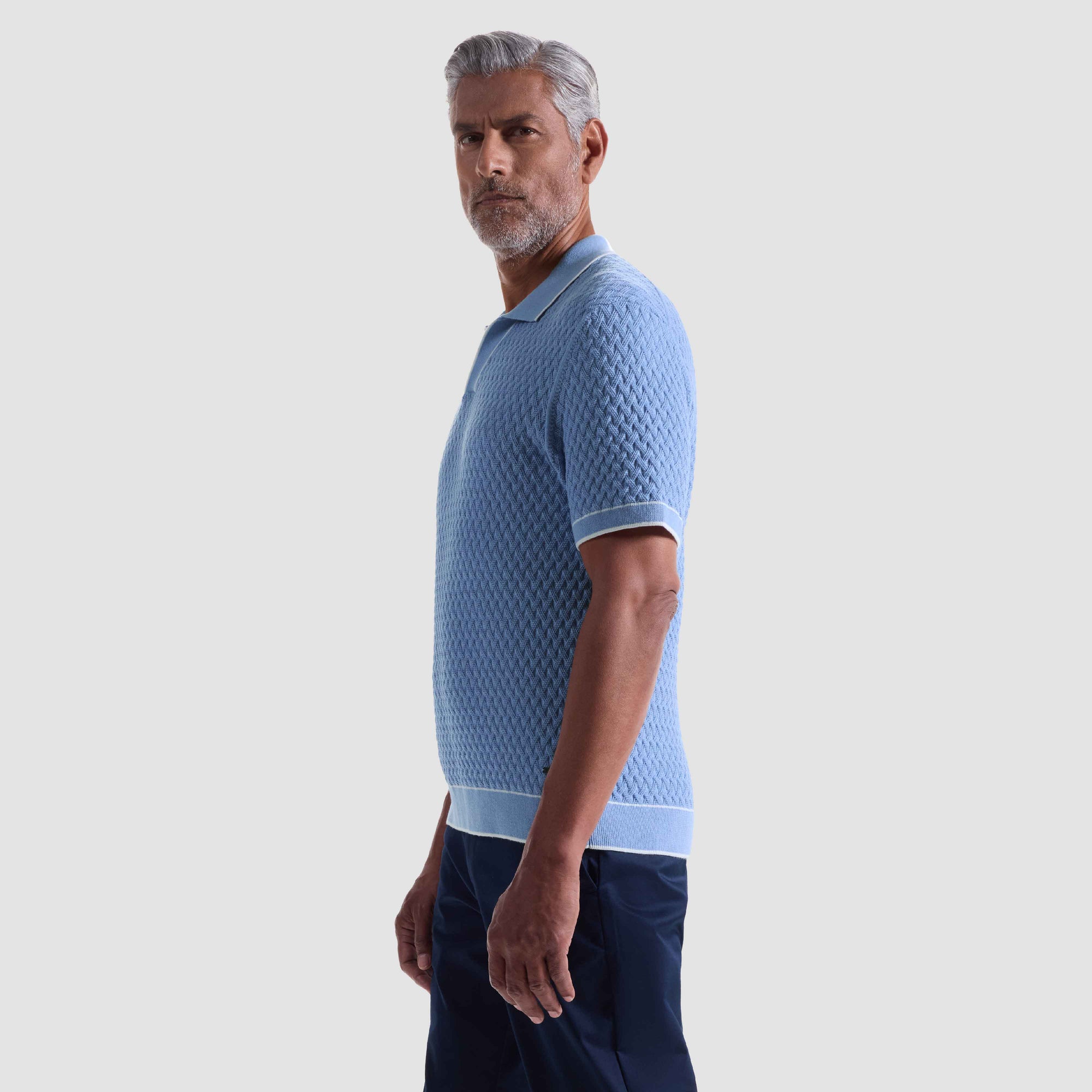 Diamond Cable Polo Sweater