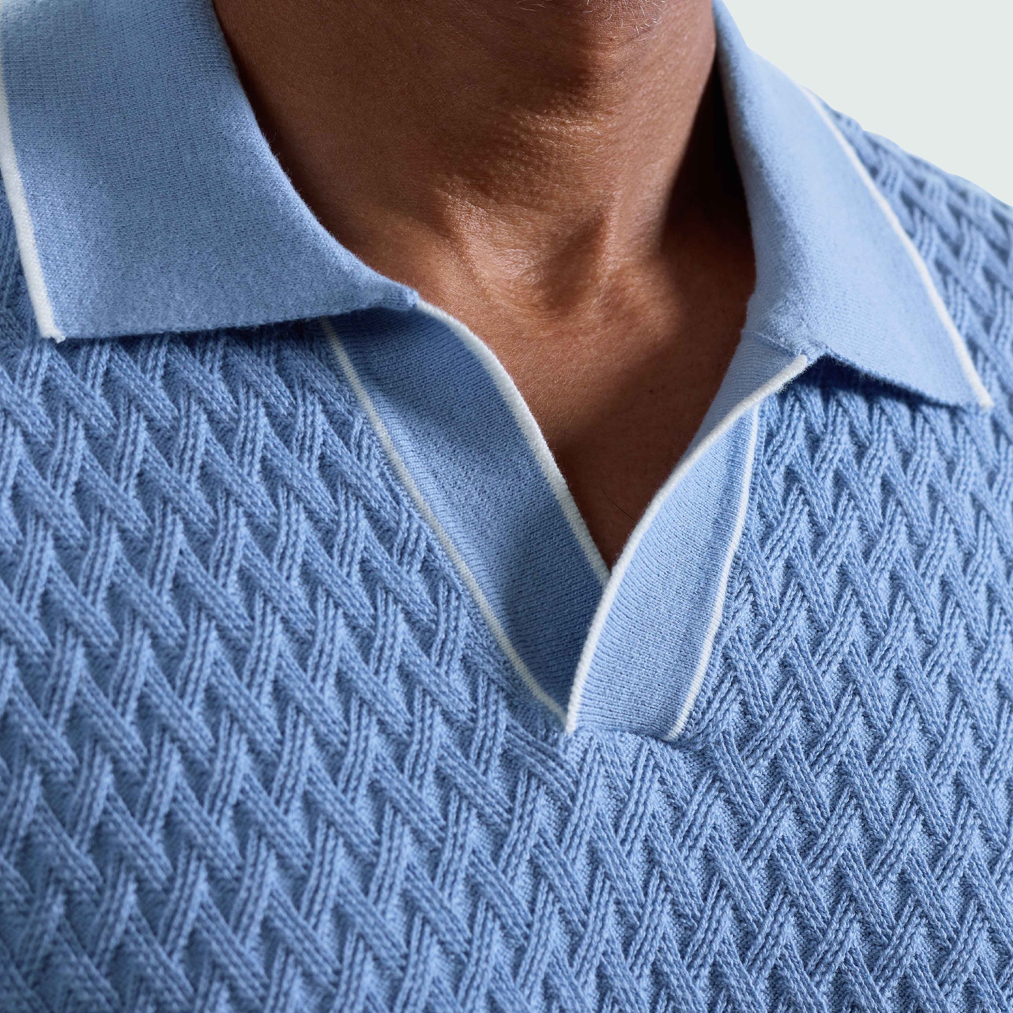 Diamond Cable Polo Sweater