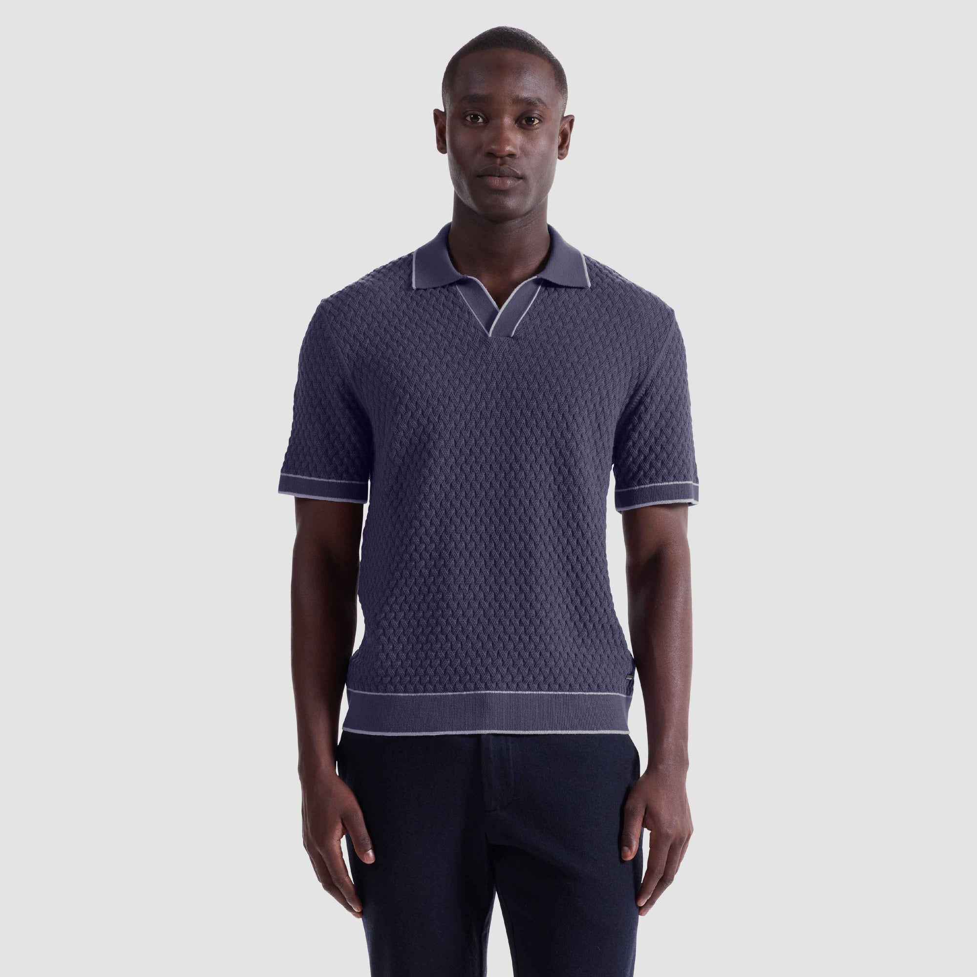 Diamond Cable Polo Sweater