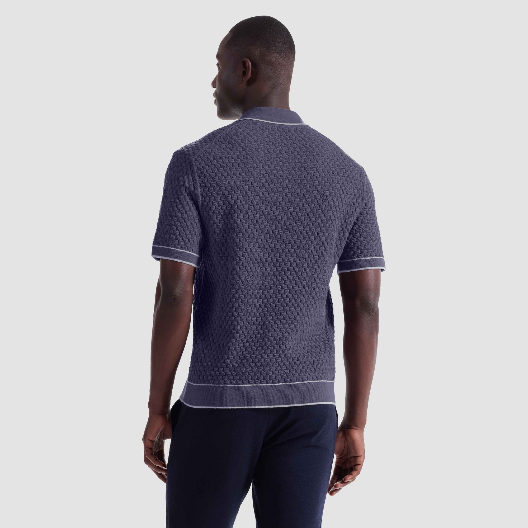 Diamond Cable Polo Sweater