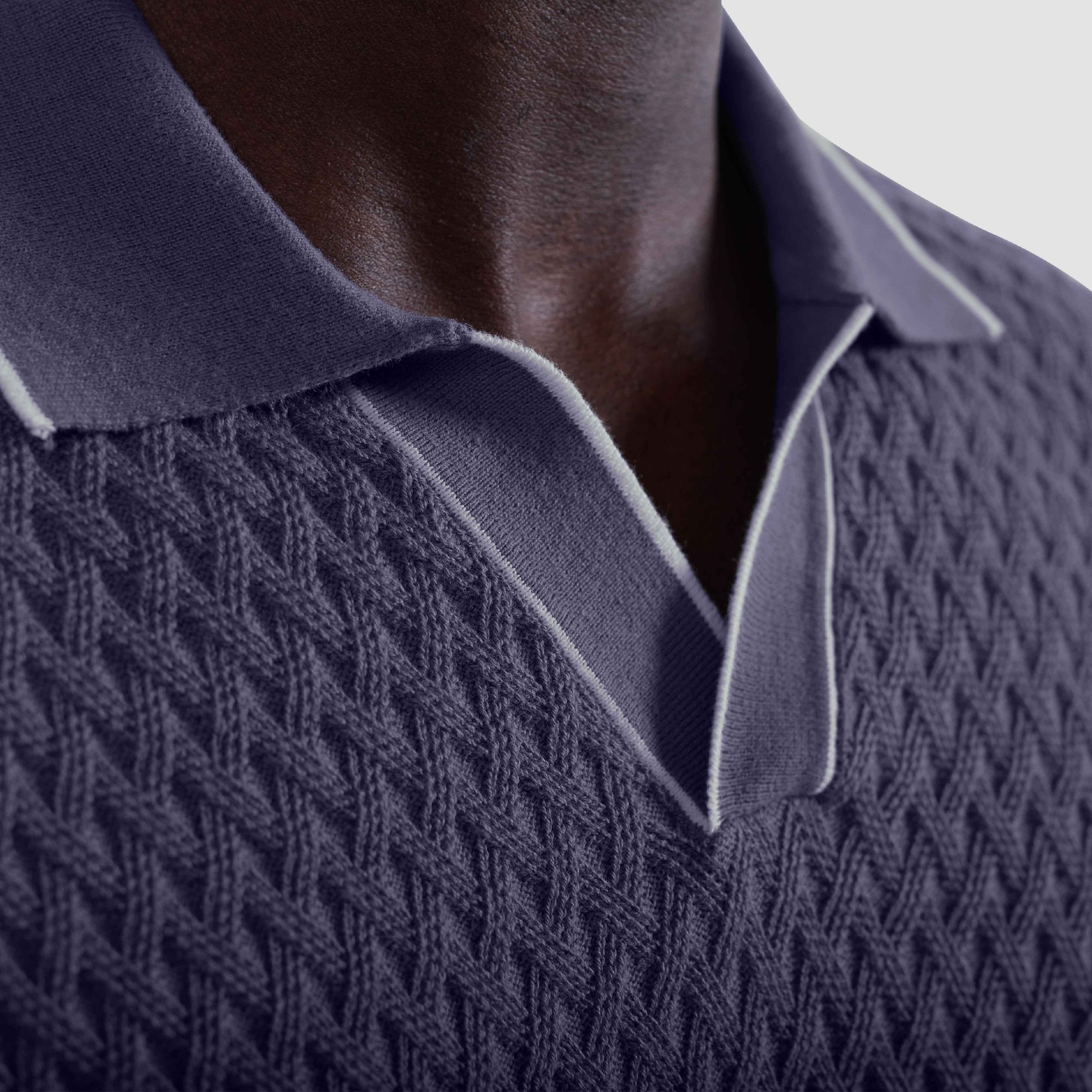 Diamond Cable Polo Sweater