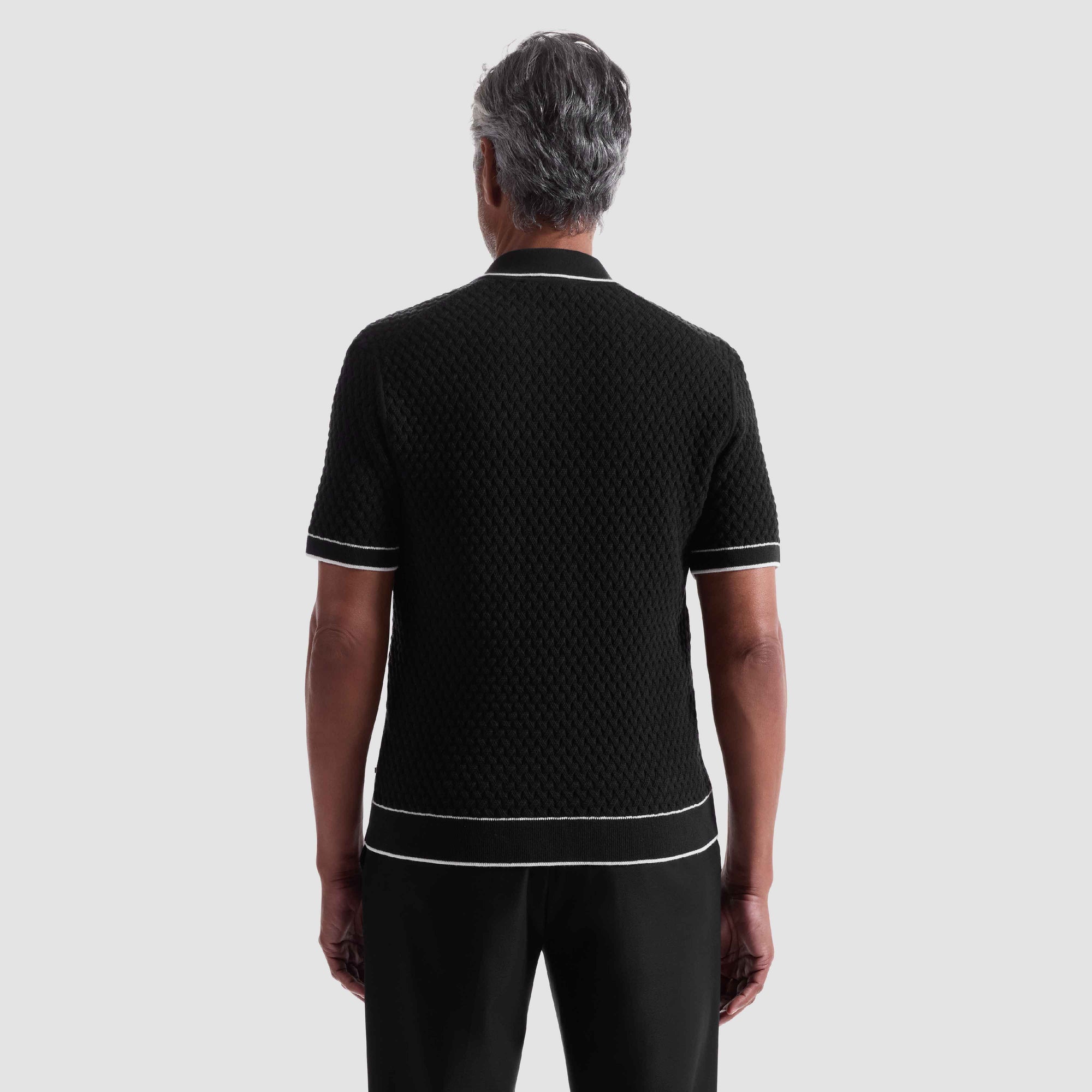 Diamond Cable Polo Sweater