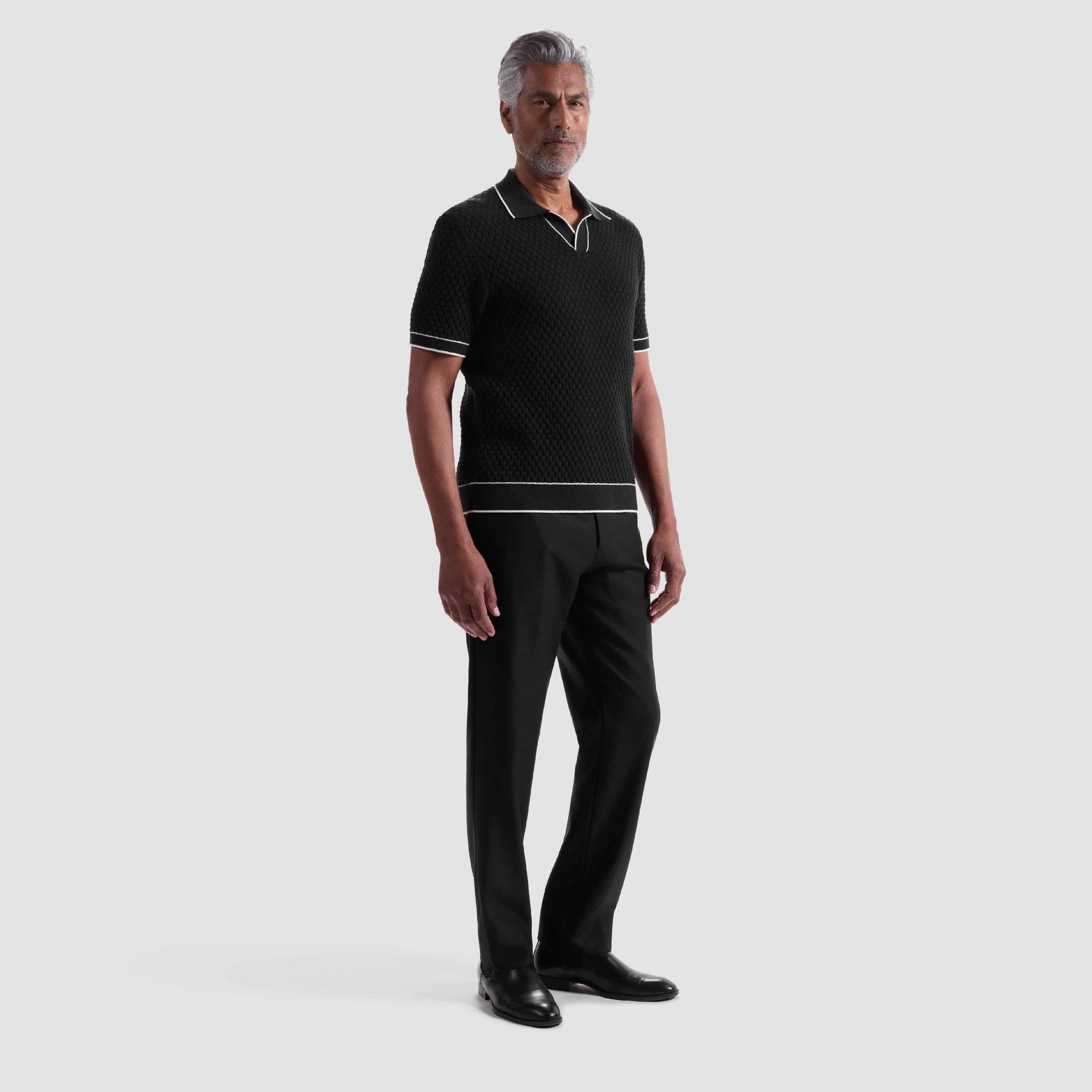 Diamond Cable Polo Sweater