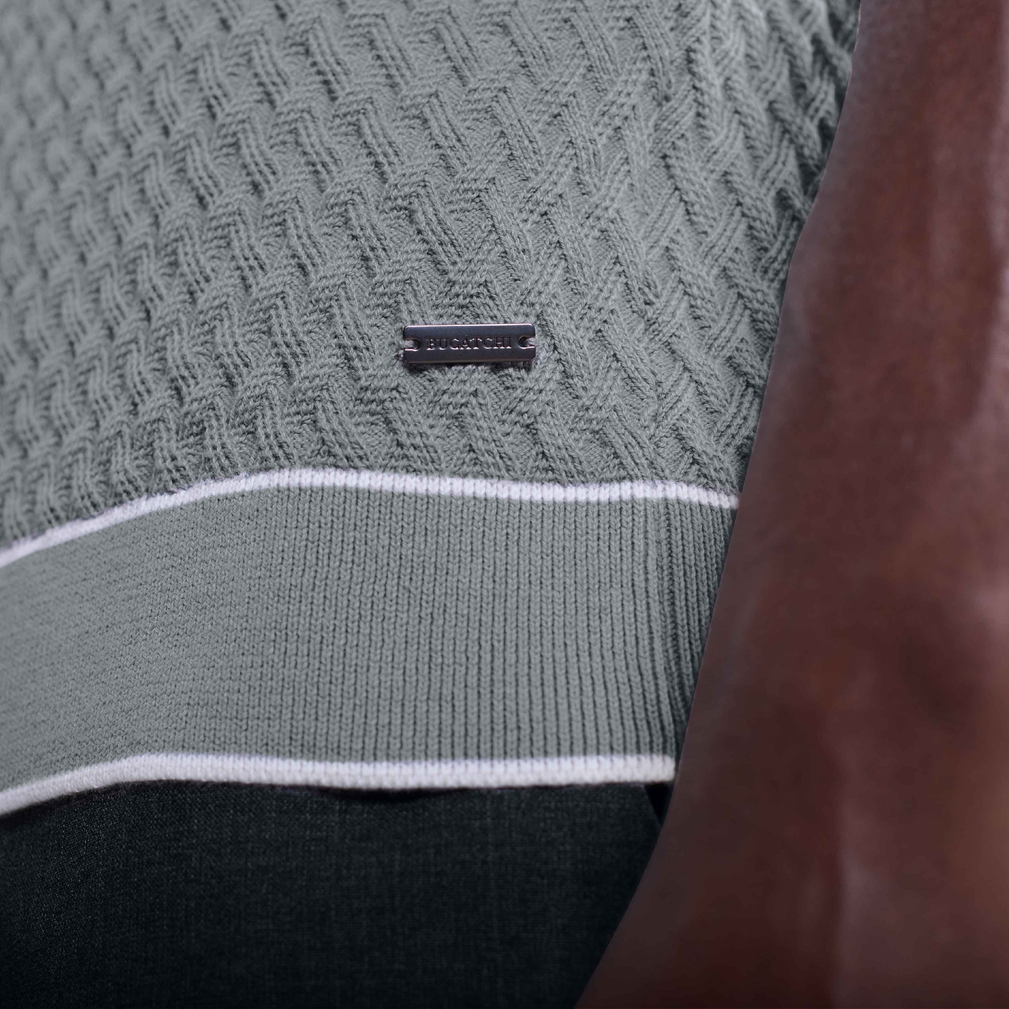 Diamond Cable Polo Sweater