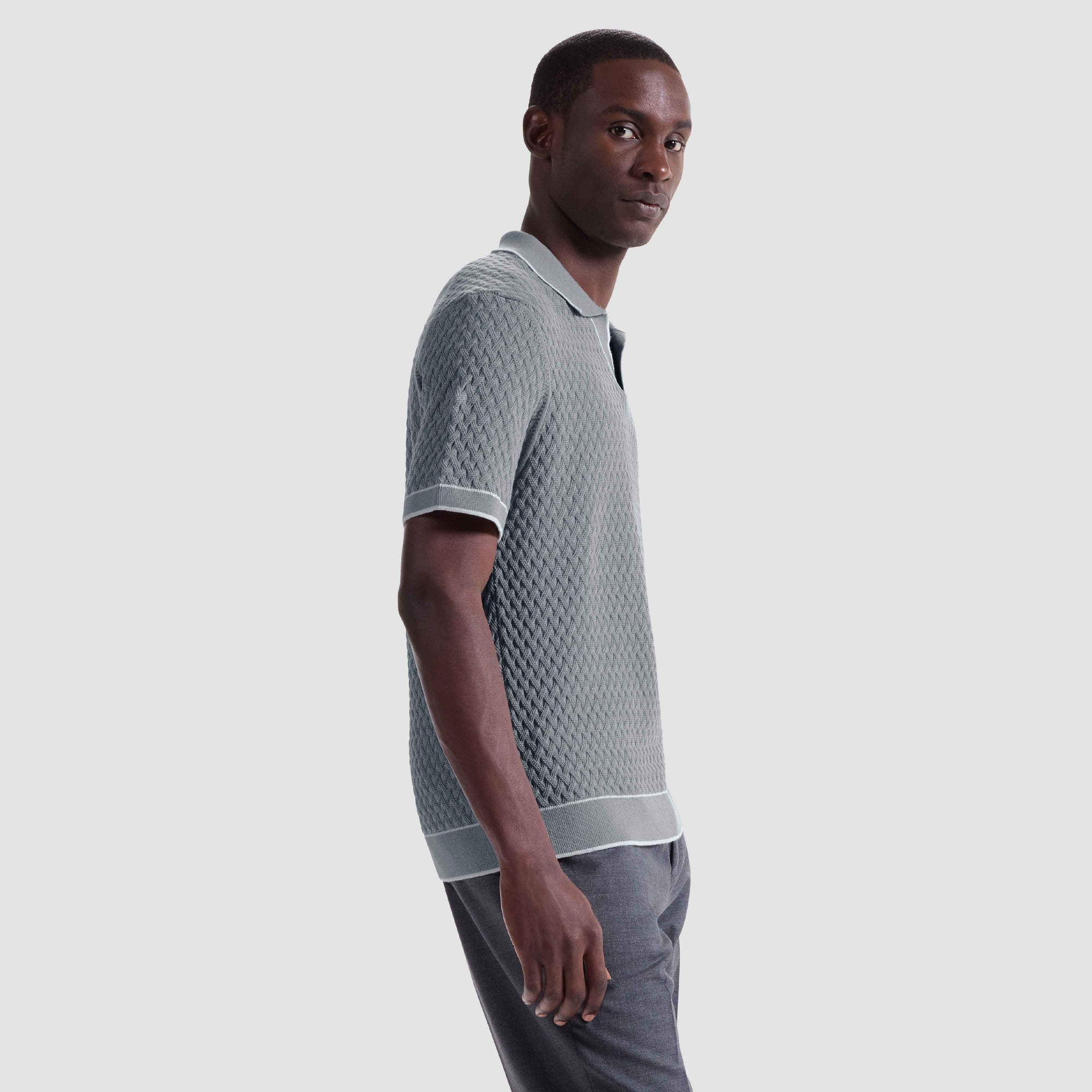 Diamond Cable Polo Sweater