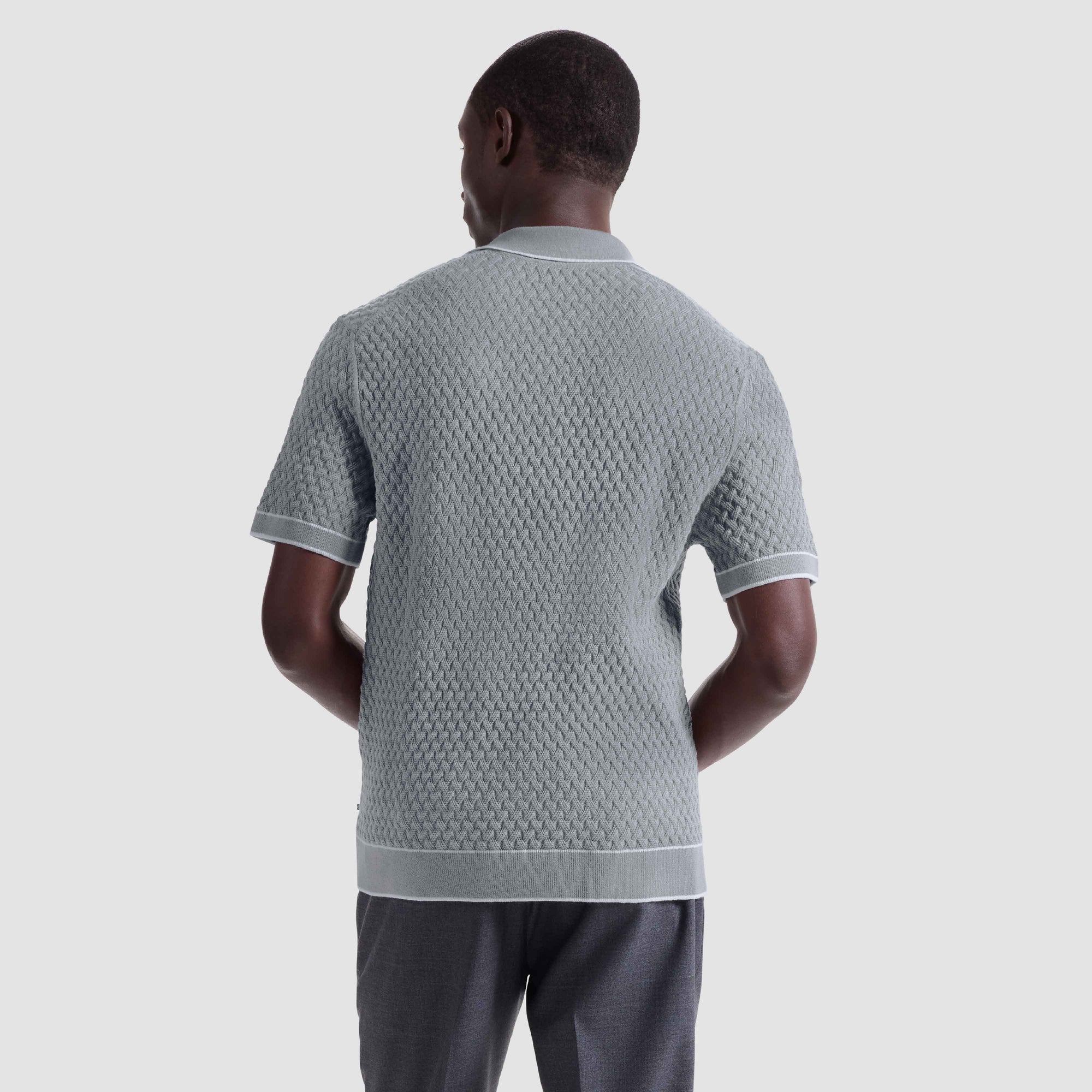 Diamond Cable Polo Sweater