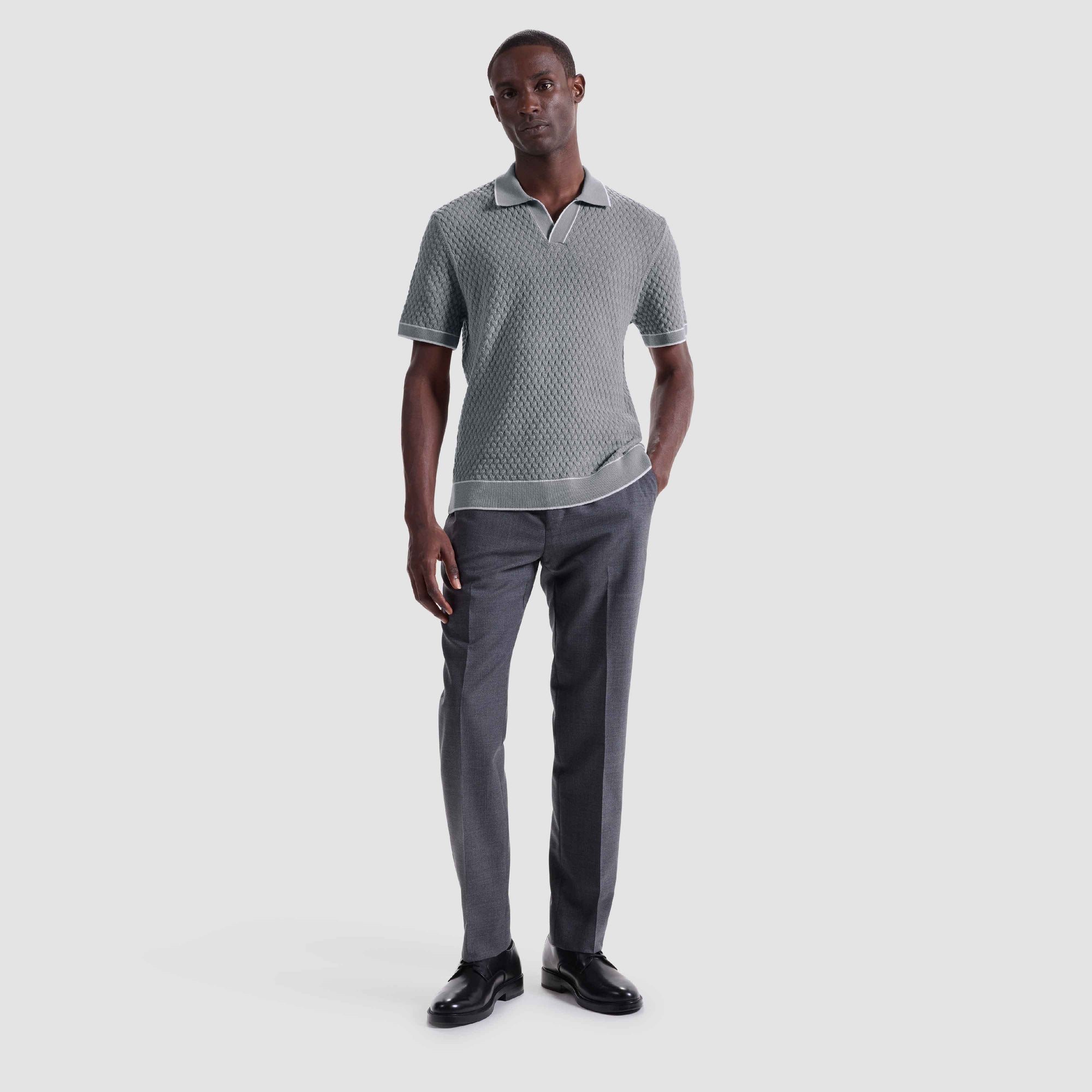 Diamond Cable Polo Sweater