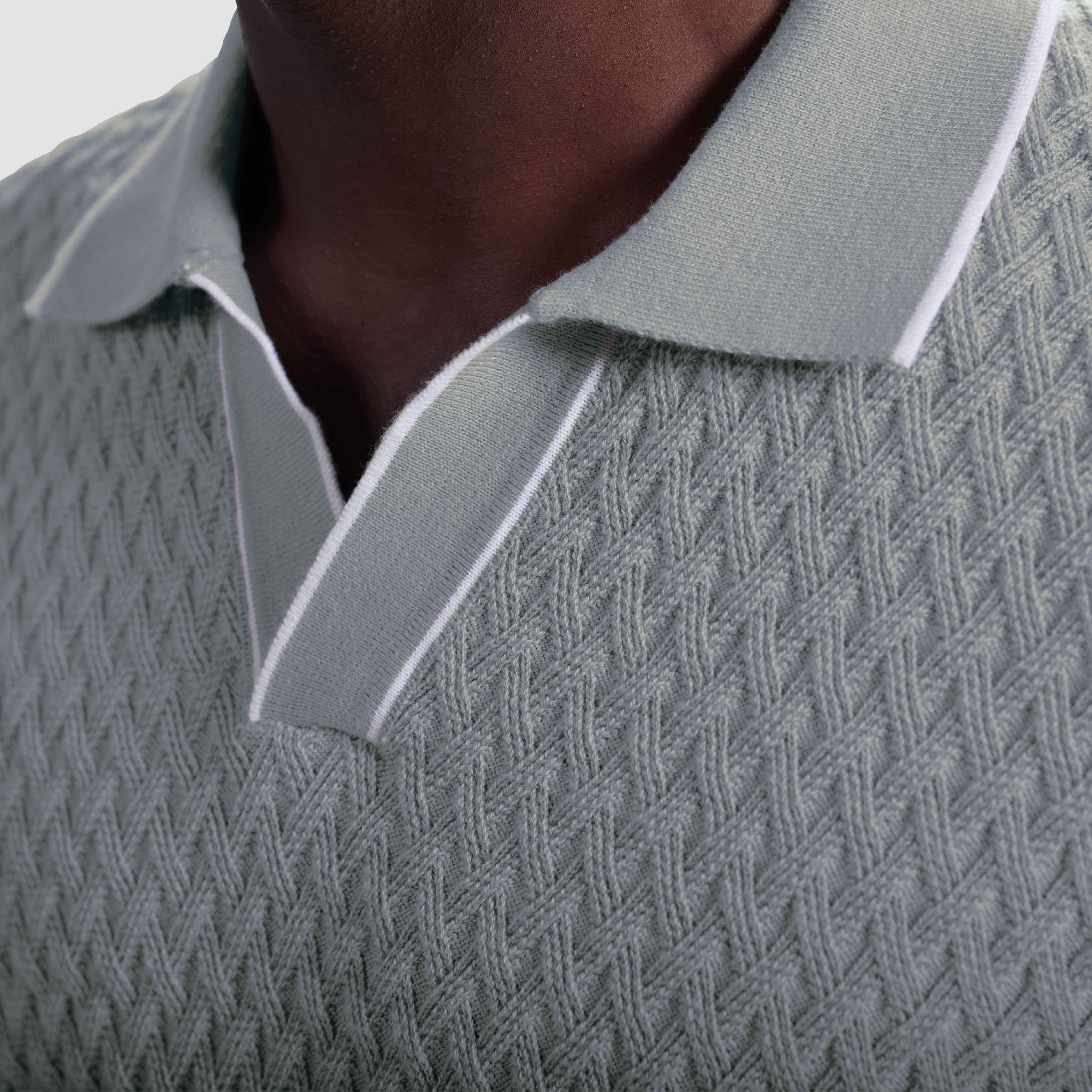 Diamond Cable Polo Sweater
