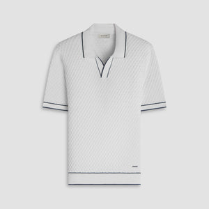 Diamond Cable Polo Sweater