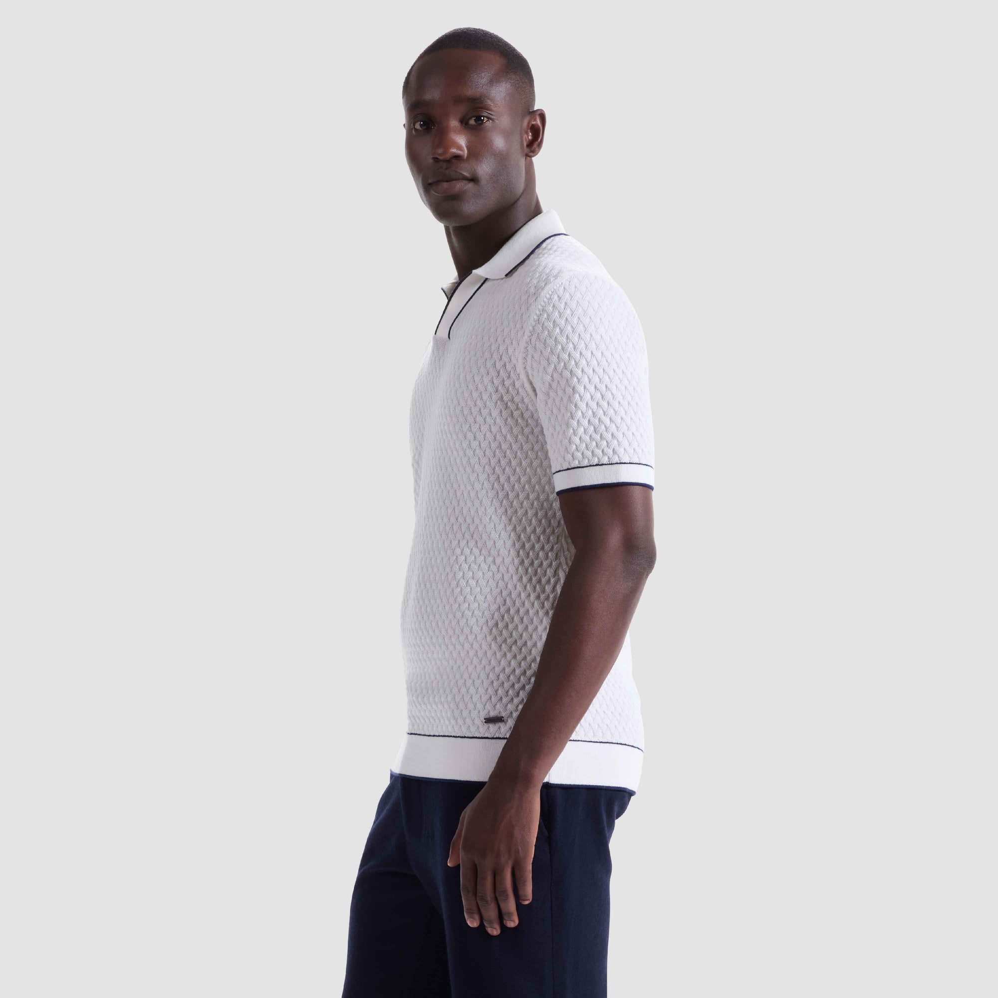 Diamond Cable Polo Sweater