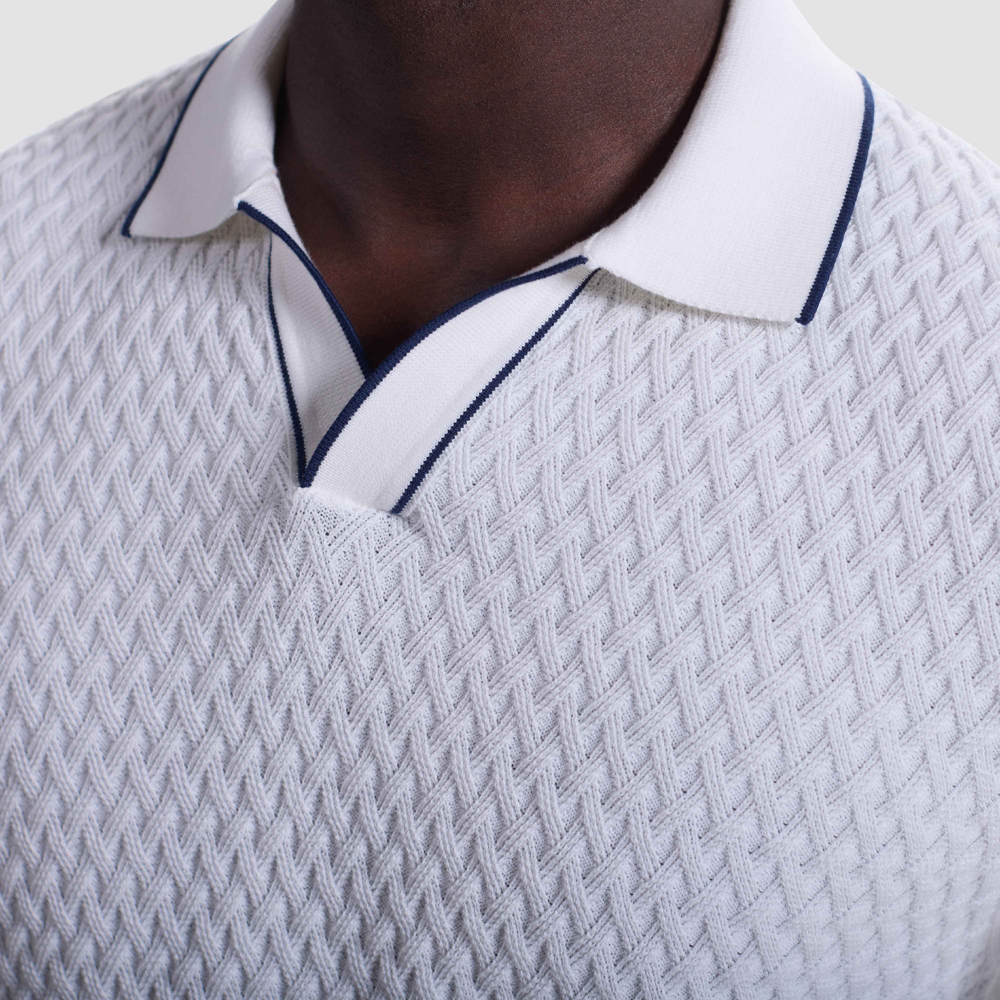 Diamond Cable Polo Sweater