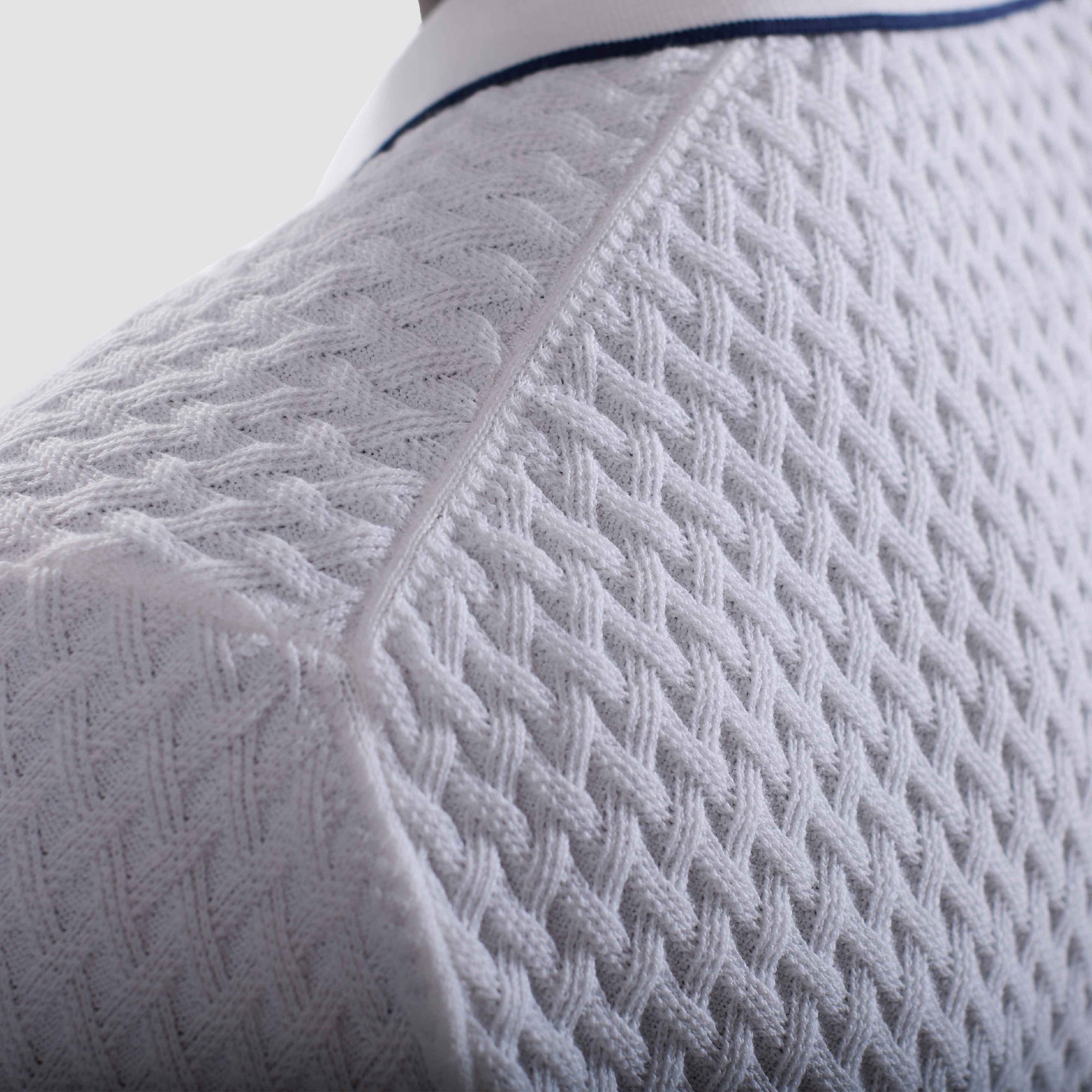 Diamond Cable Polo Sweater