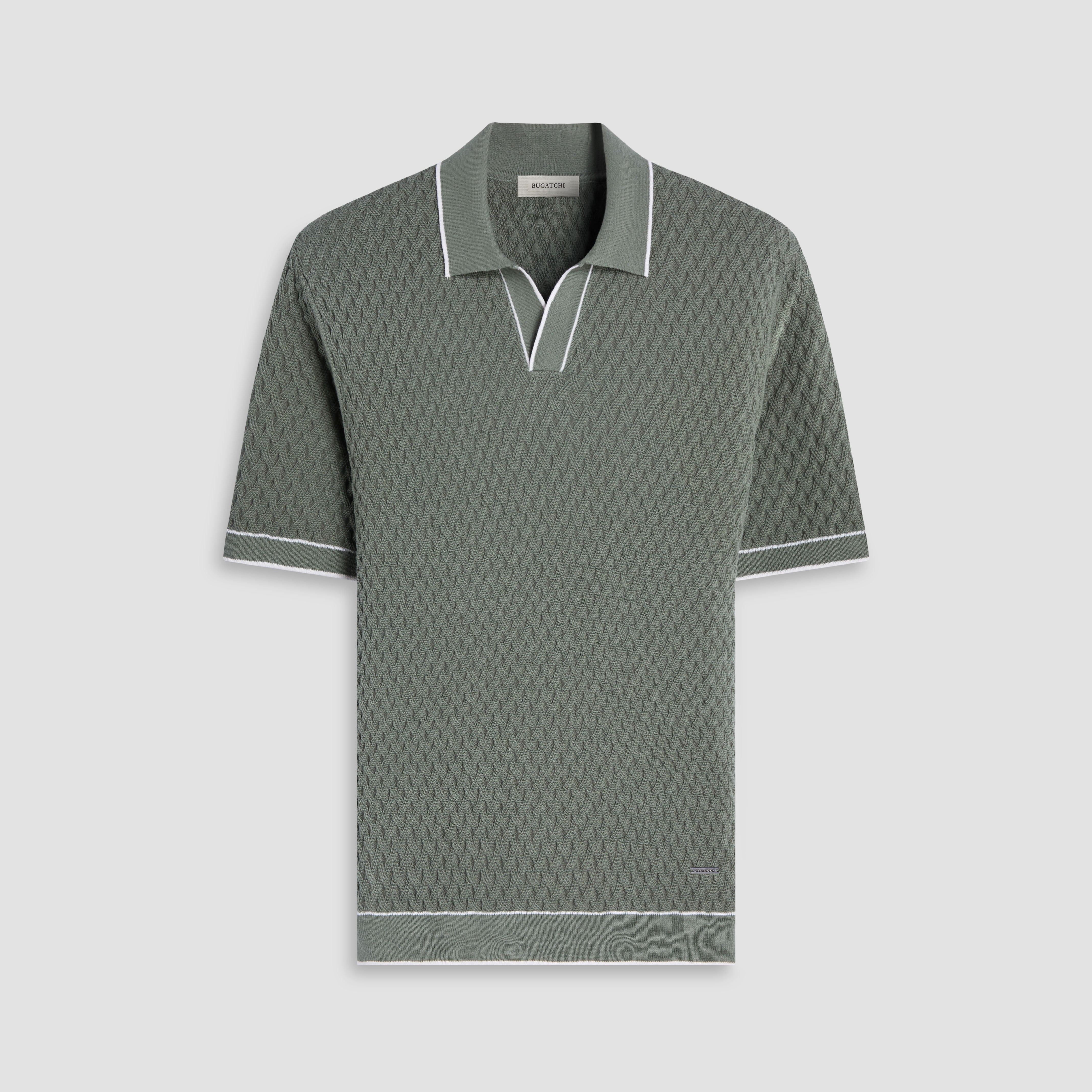Diamond Cable Polo Sweater – BUGATCHI