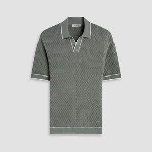 Diamond Cable Polo Sweater