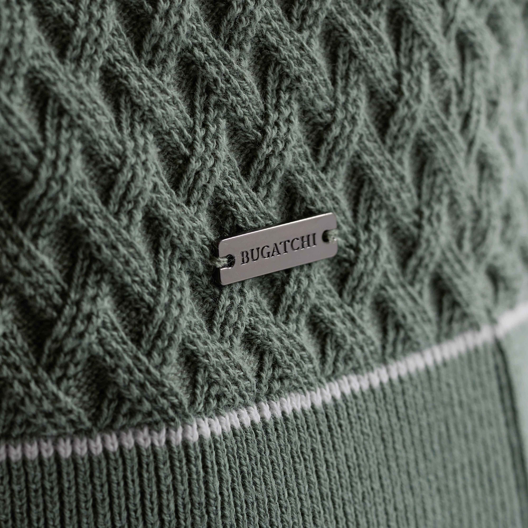 Diamond Cable Polo Sweater