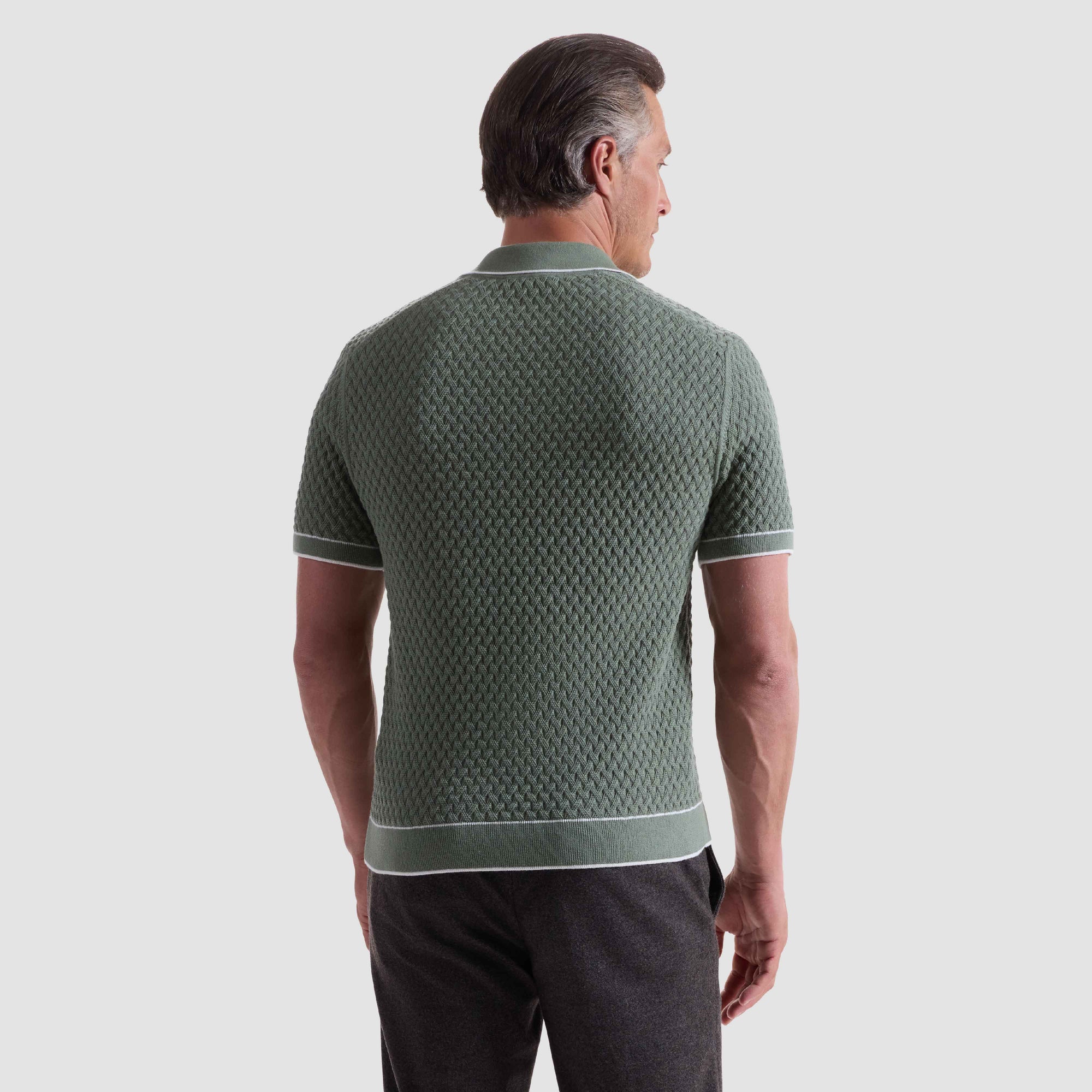 Diamond Cable Polo Sweater