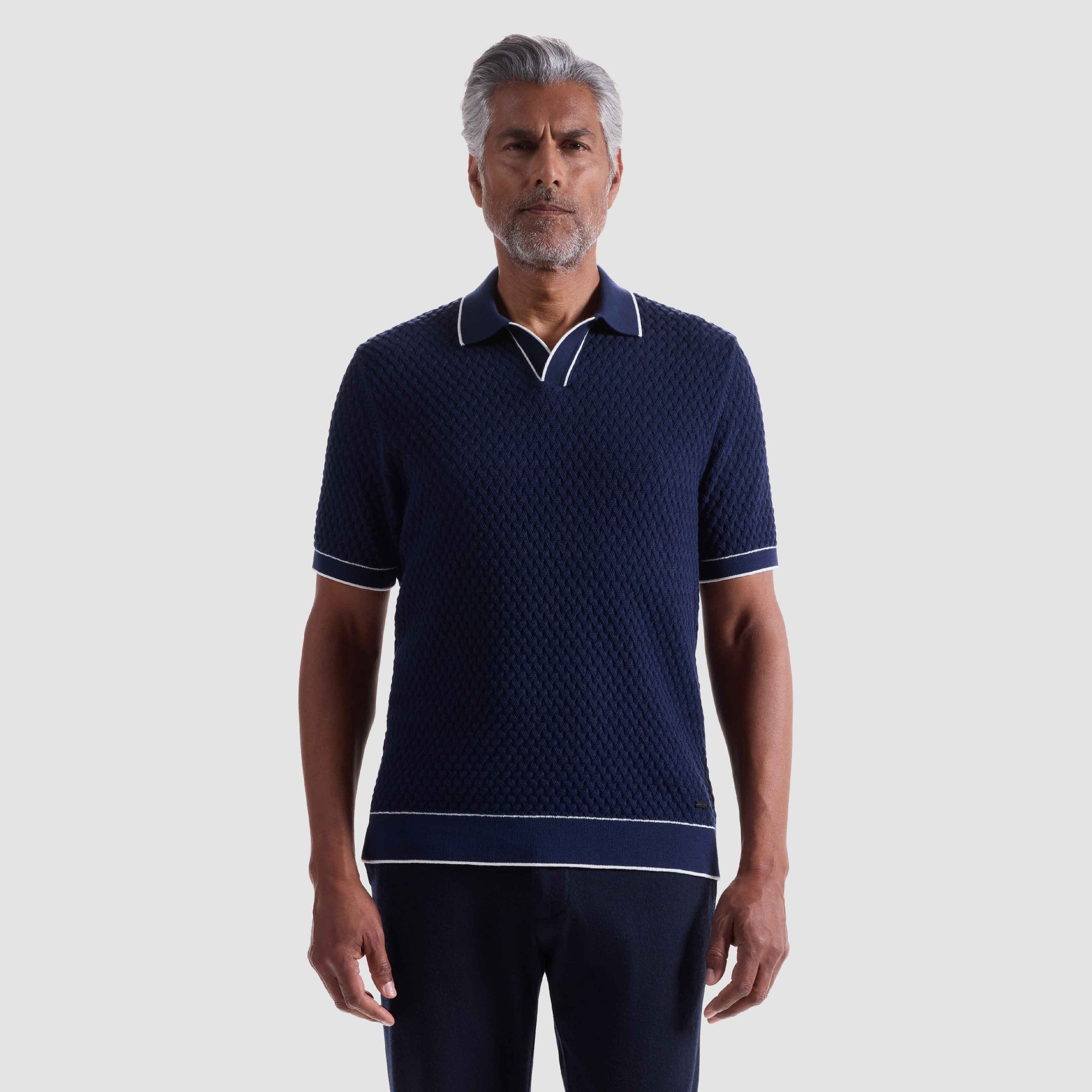 Diamond Cable Polo Sweater