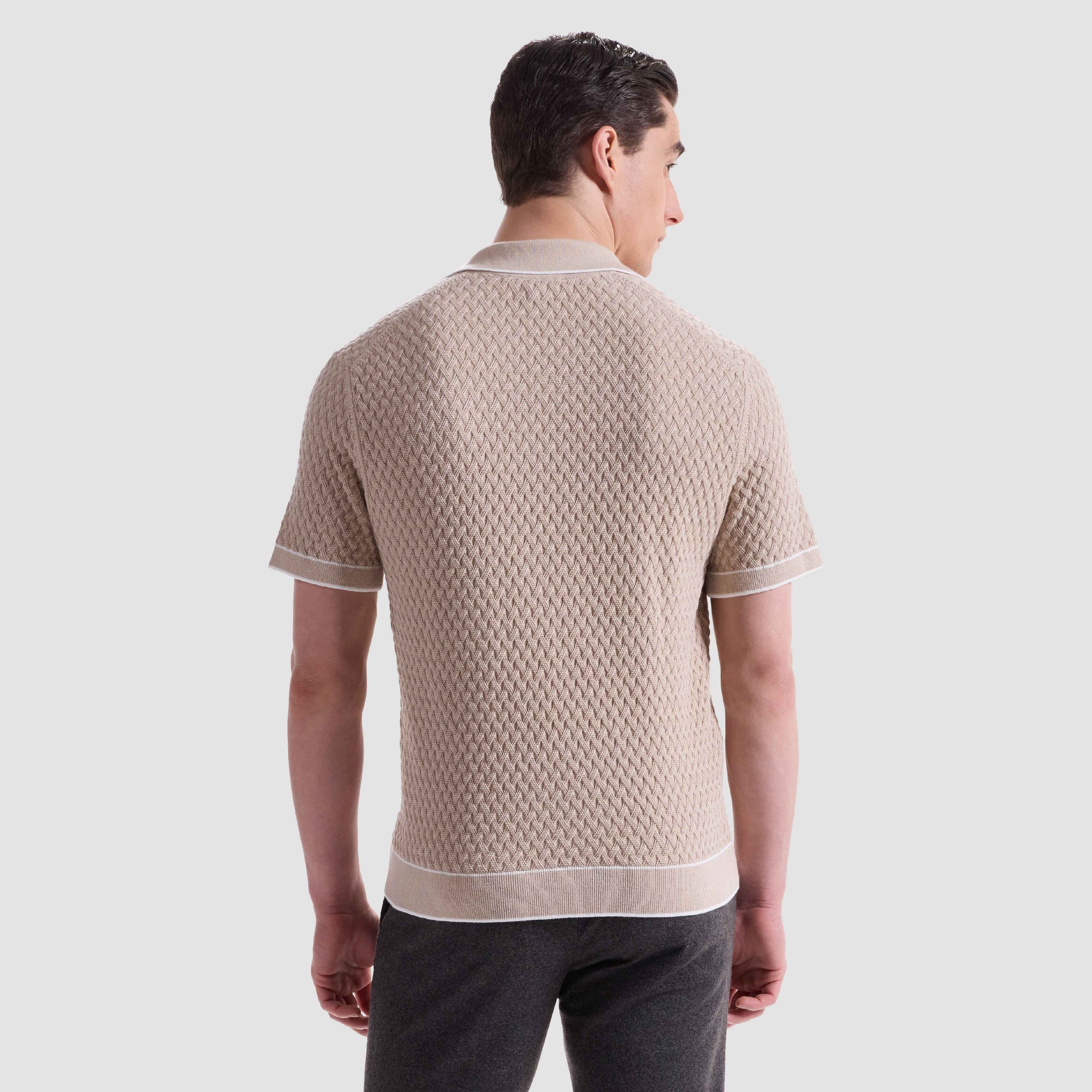 Diamond Cable Polo Sweater