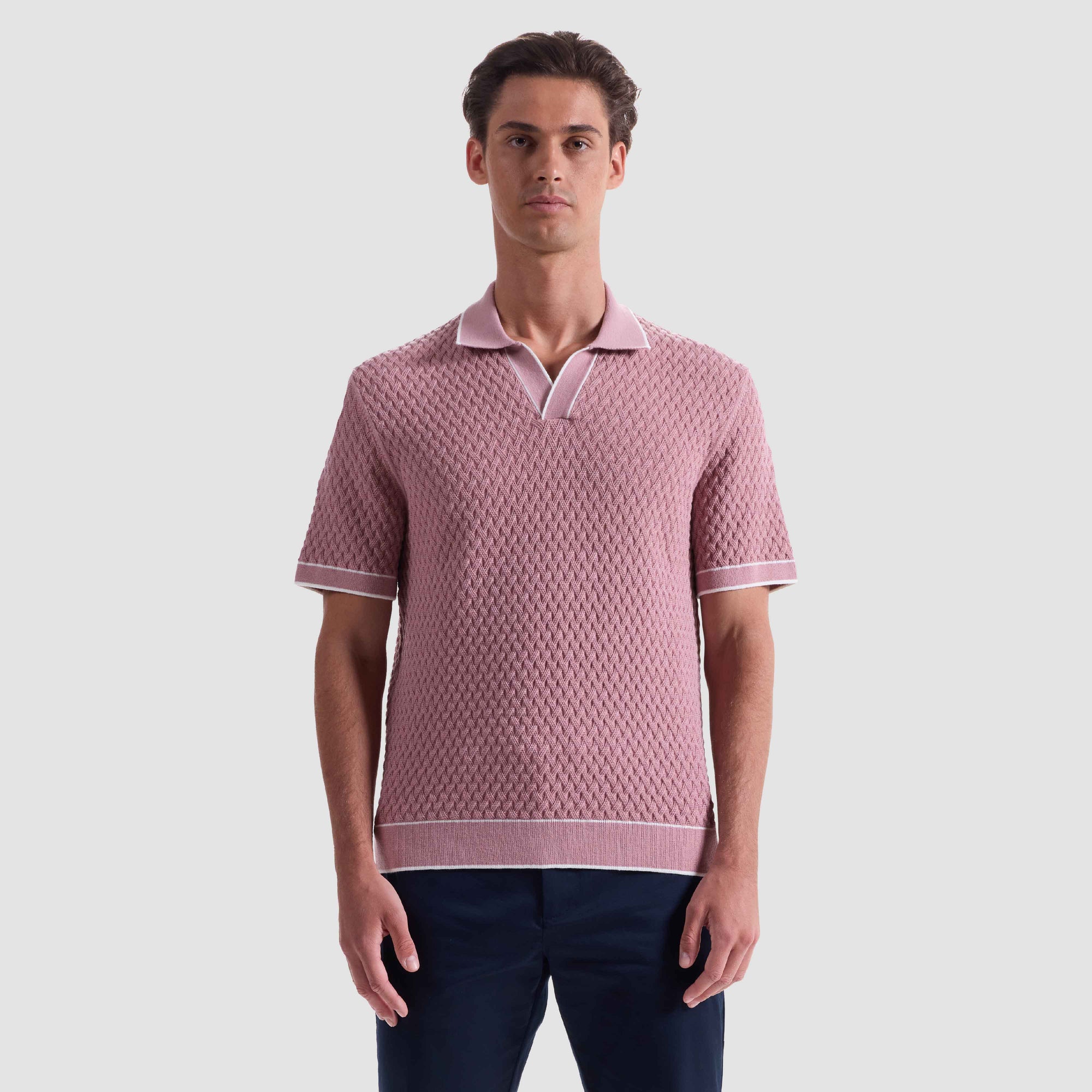 Diamond Cable Polo Sweater