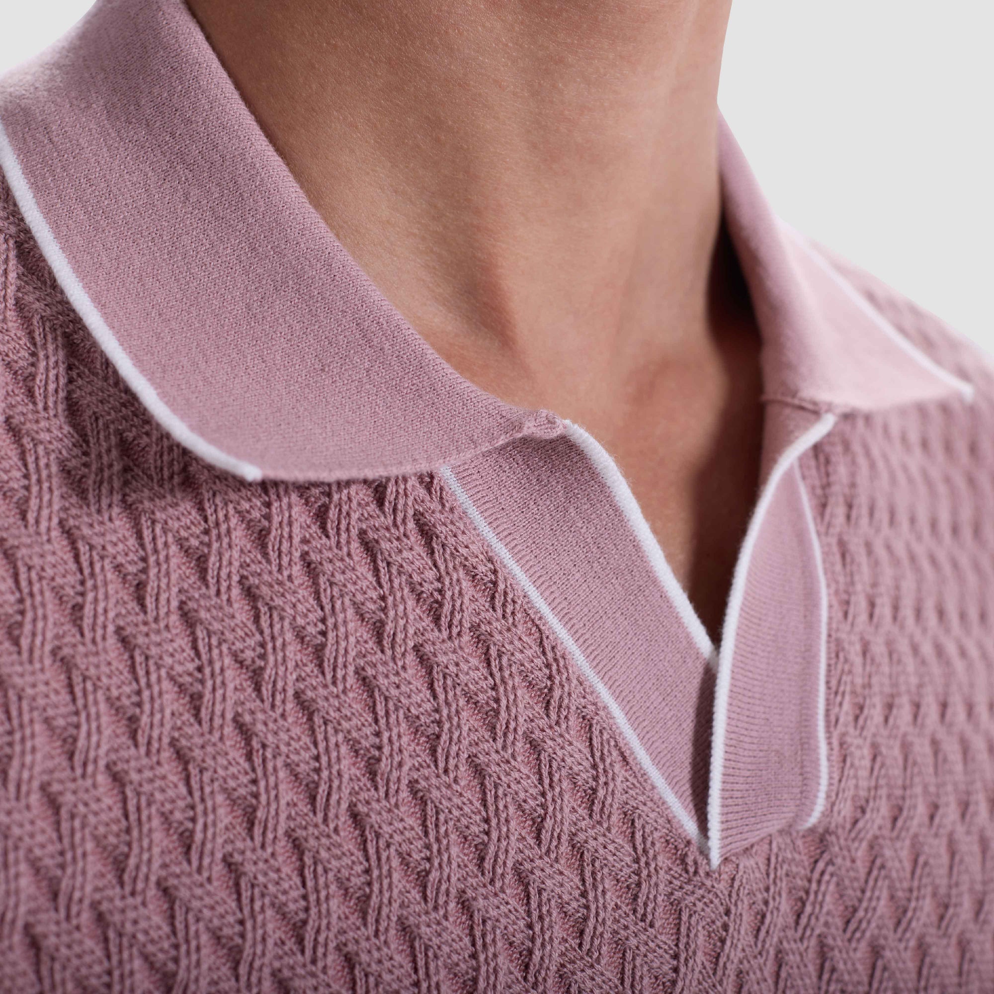 Diamond Cable Polo Sweater