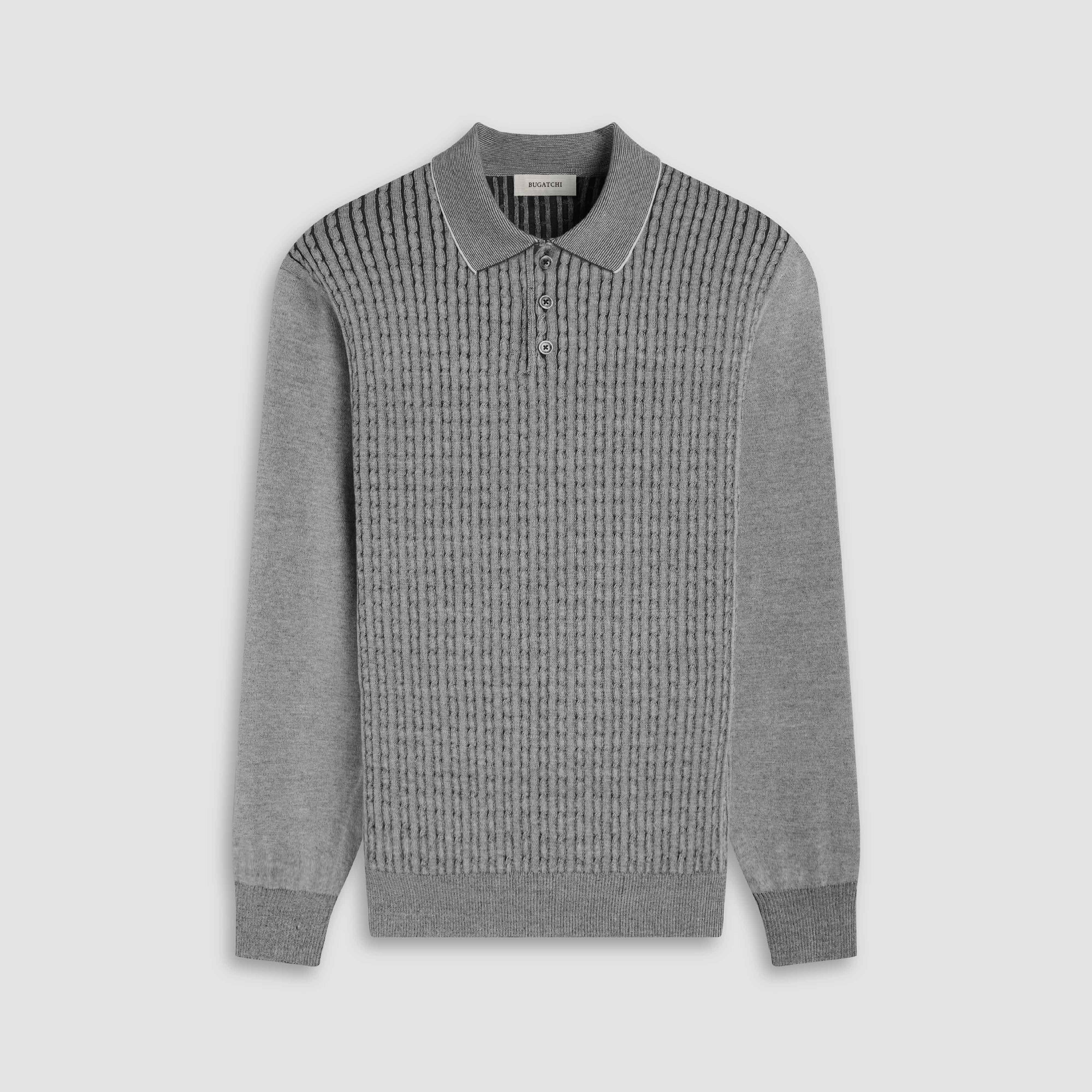 Cable Stitch Polo Sweater
