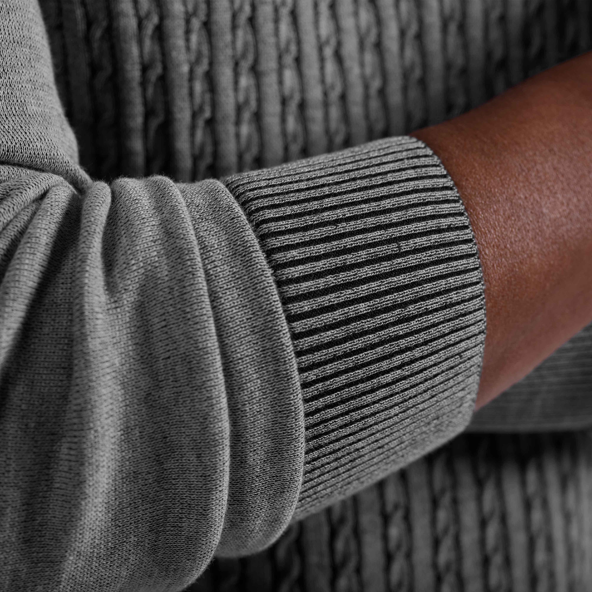 Cable Stitch Polo Sweater