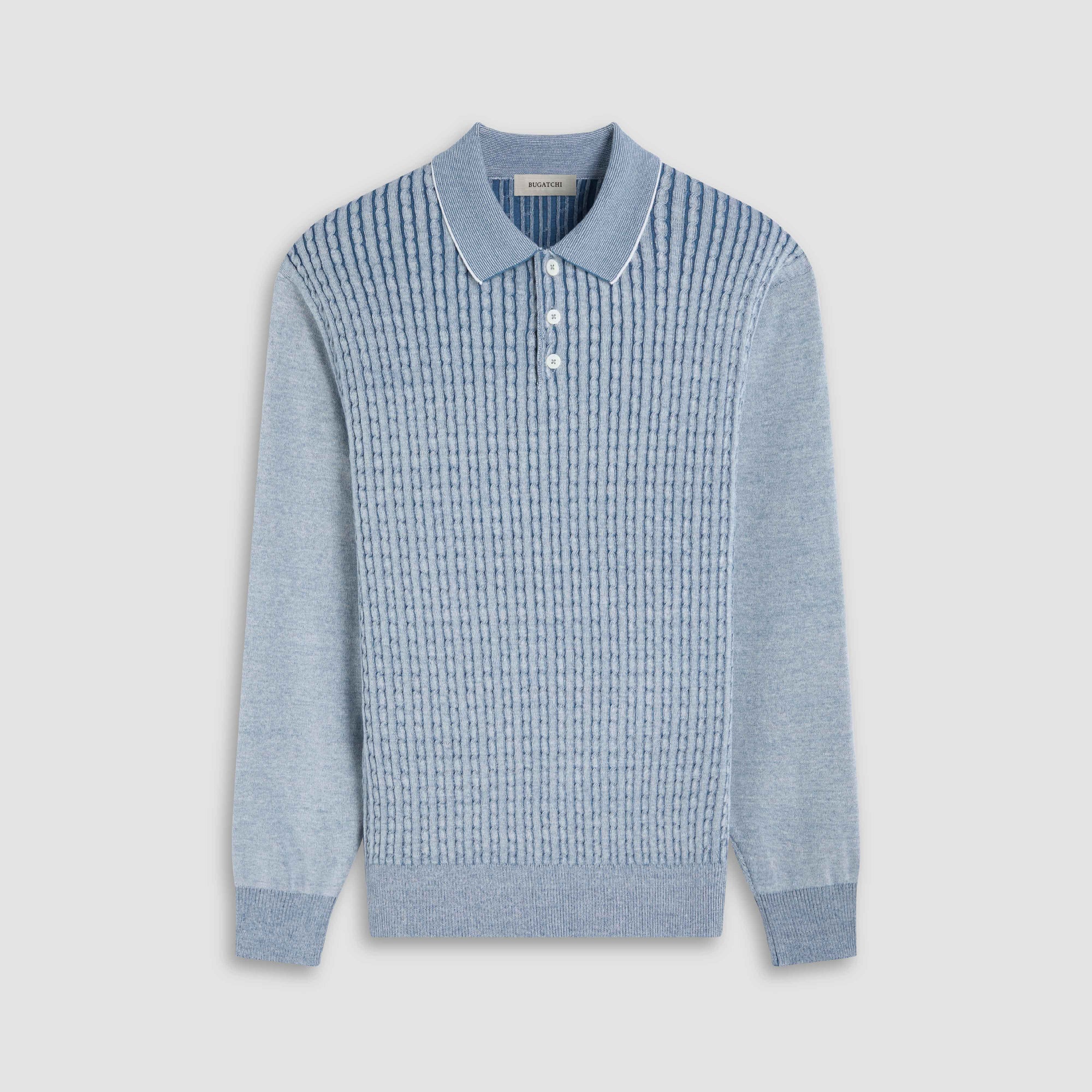 Cable Stitch Polo Sweater