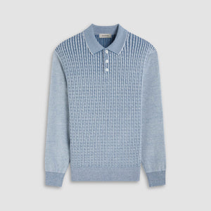 Cable Stitch Polo Sweater