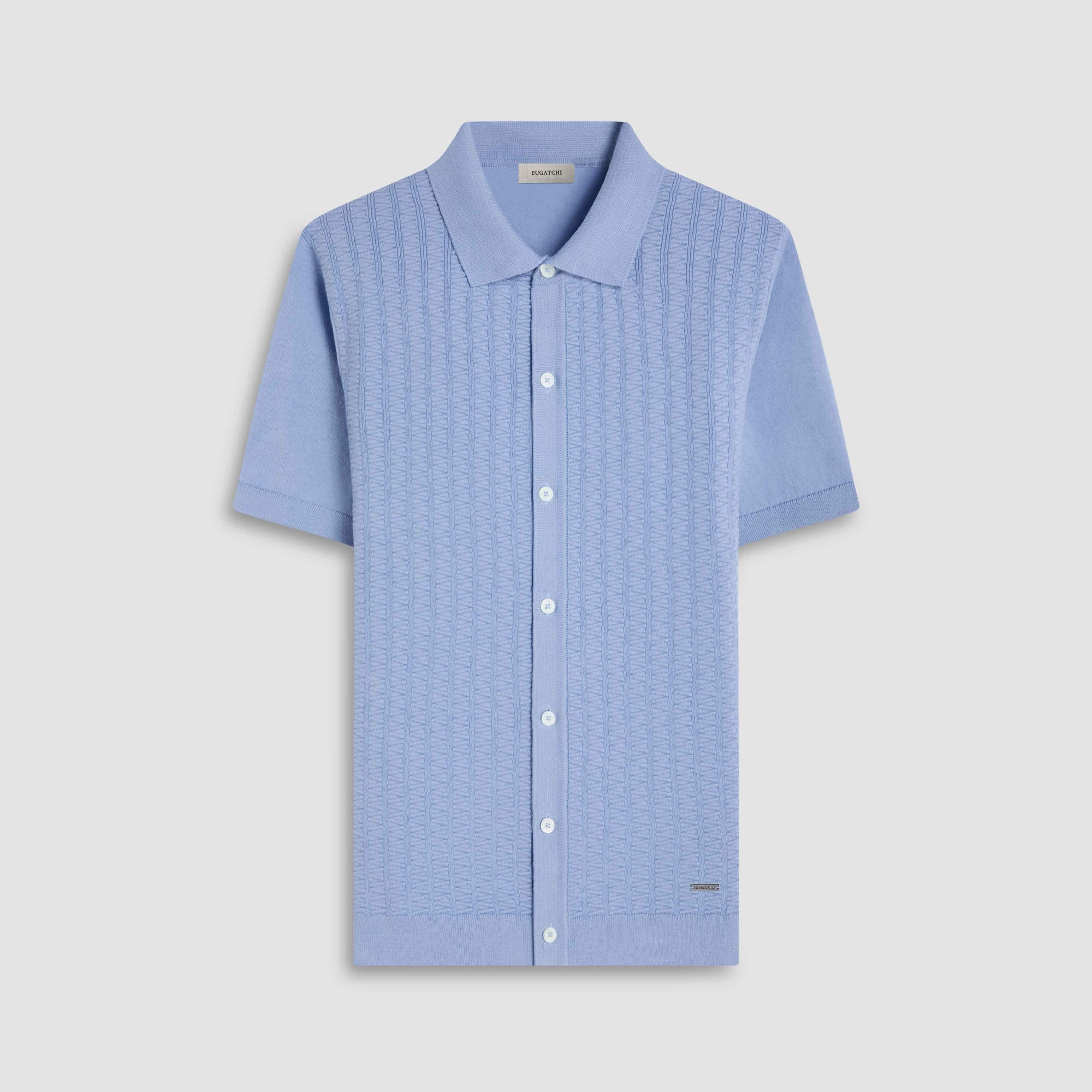 Ladder Stitch Full Button Polo Sweater