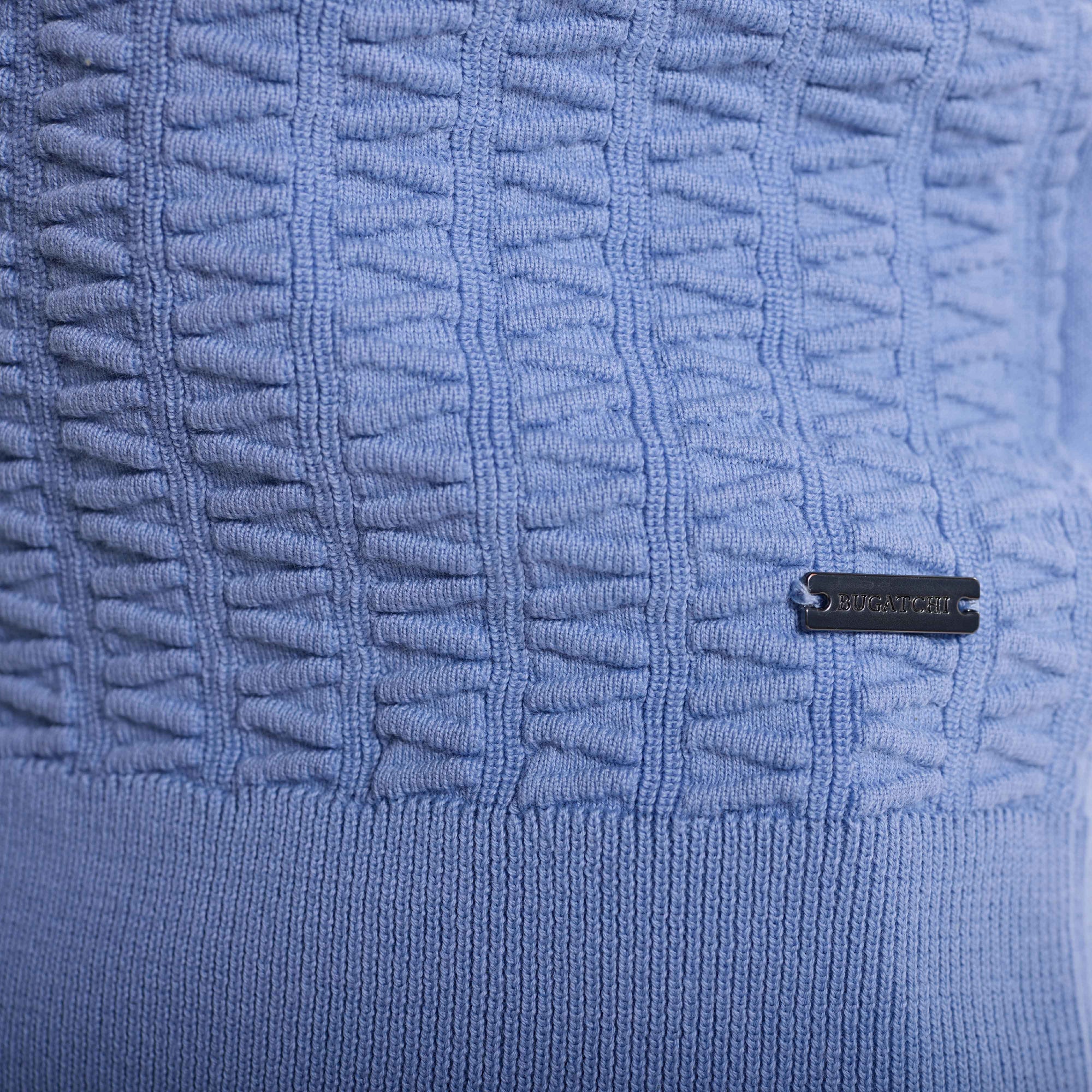 Ladder Stitch Full Button Polo Sweater