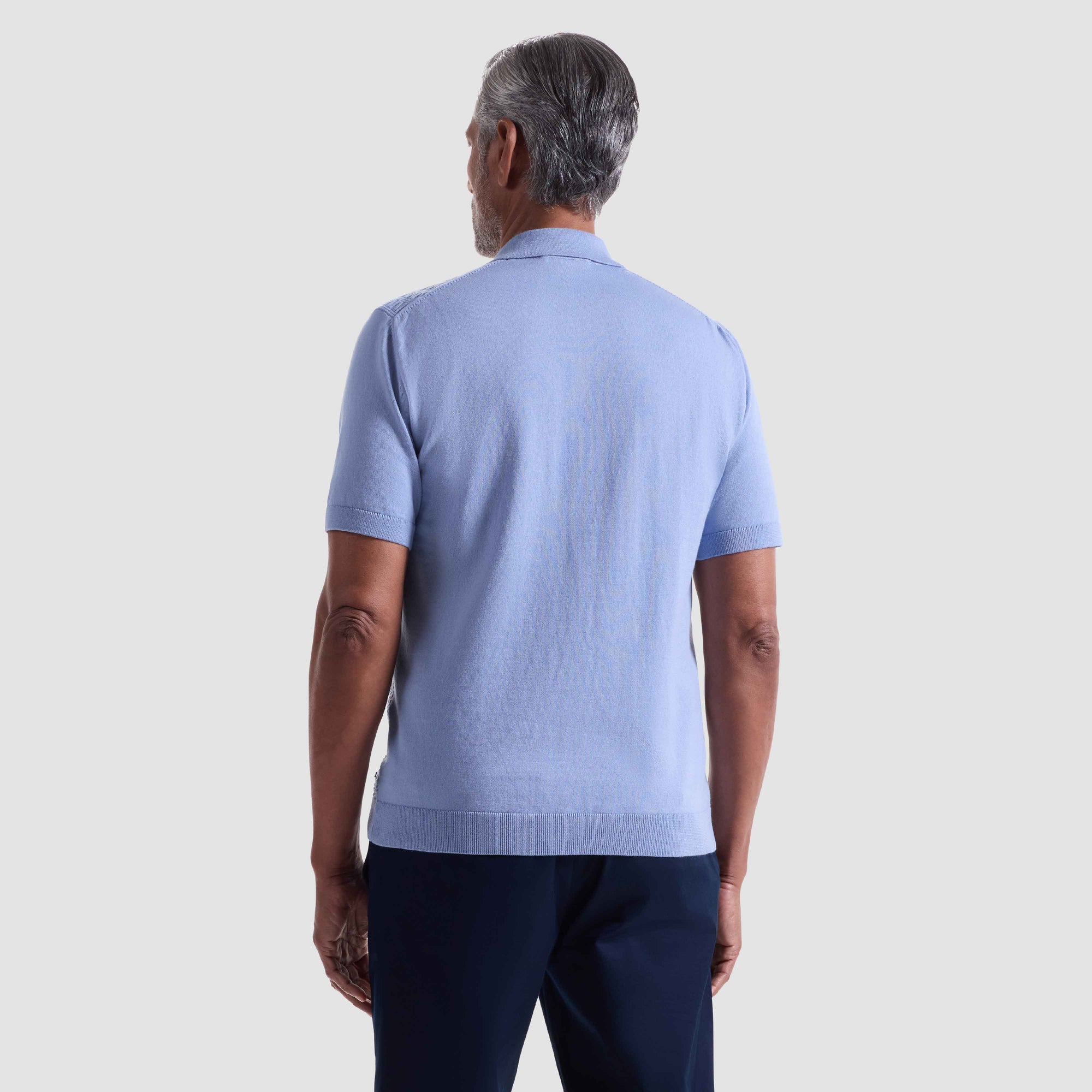 Ladder Stitch Full Button Polo Sweater