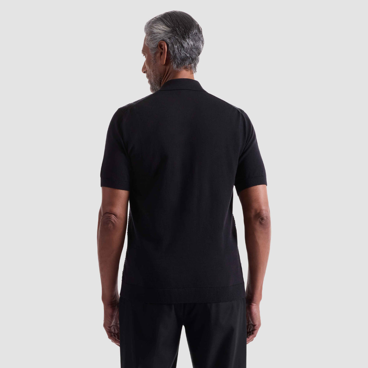 Ladder Stitch Full Button Polo Sweater