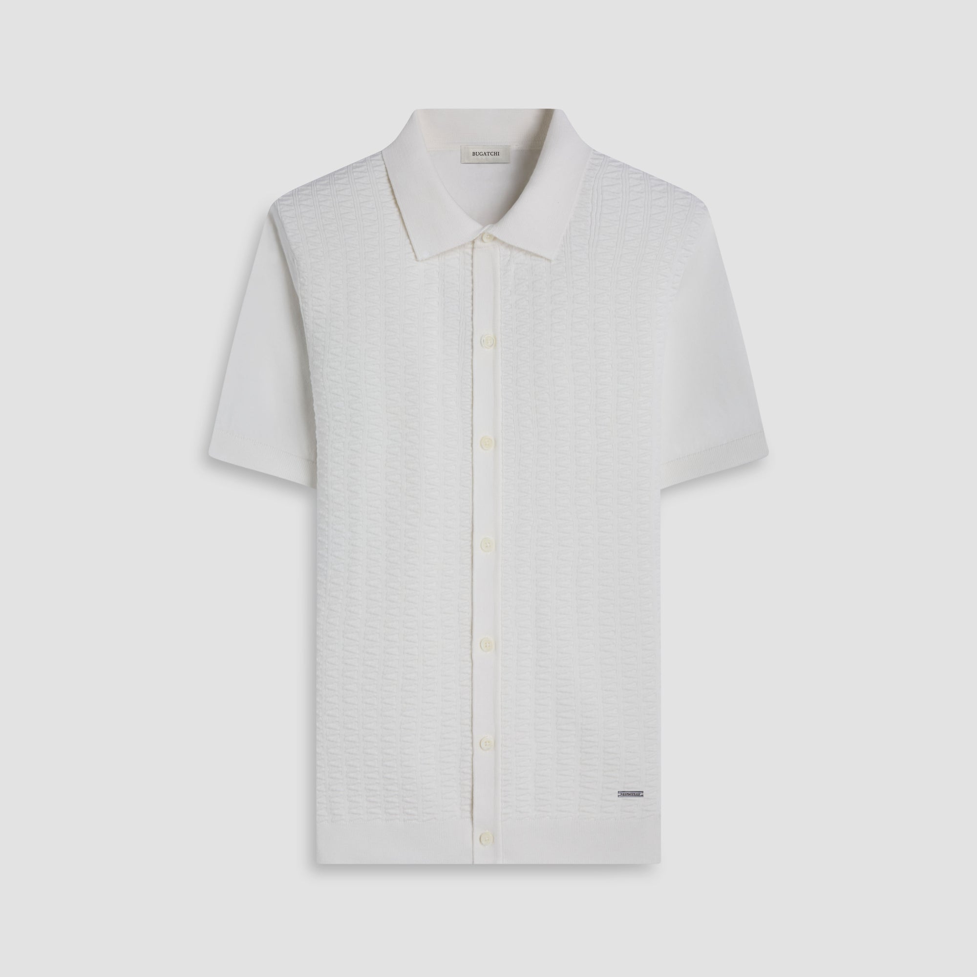 Ladder Stitch Full Button Polo Sweater