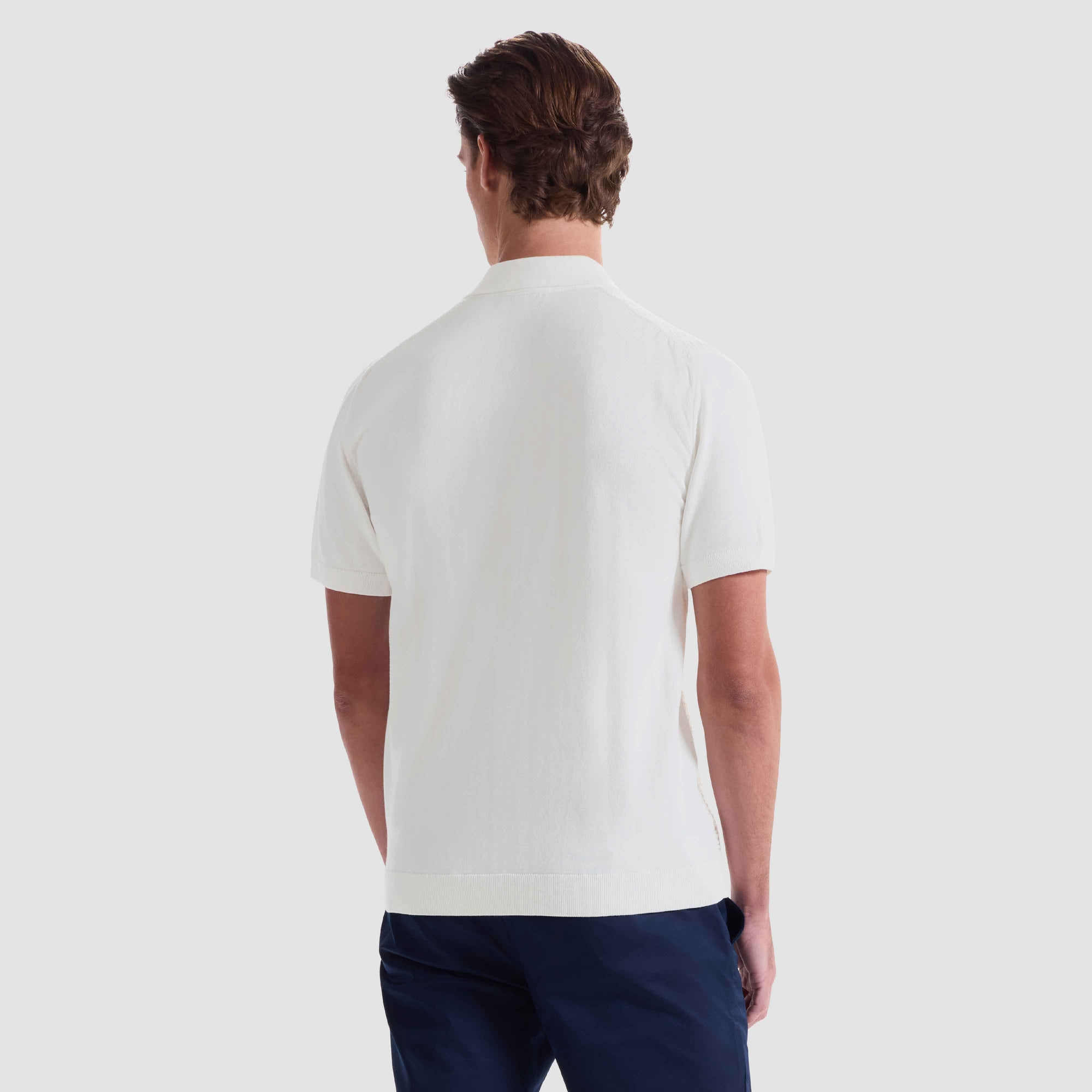 Ladder Stitch Full Button Polo Sweater