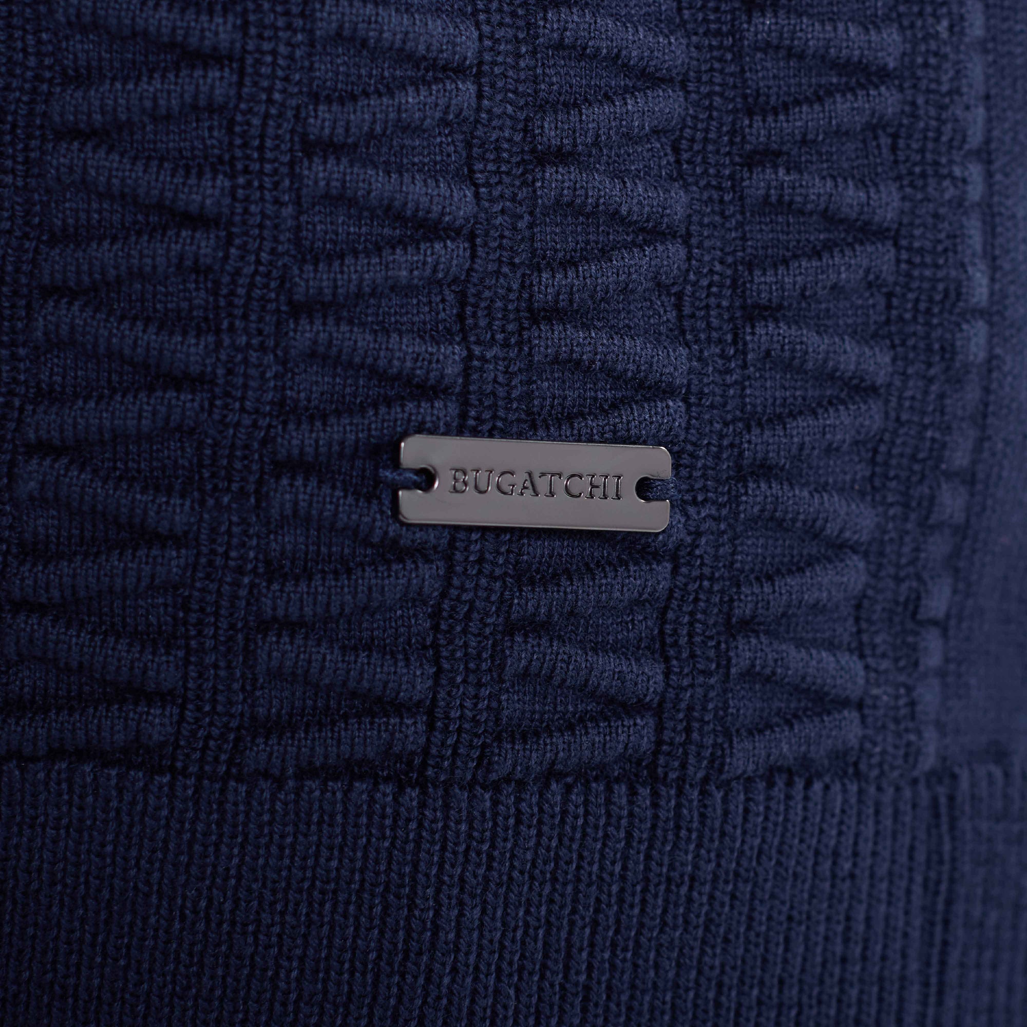 Ladder Stitch Full Button Polo Sweater