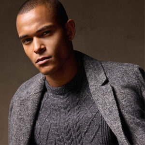 Cable Diamond Stitch Crewneck Sweater