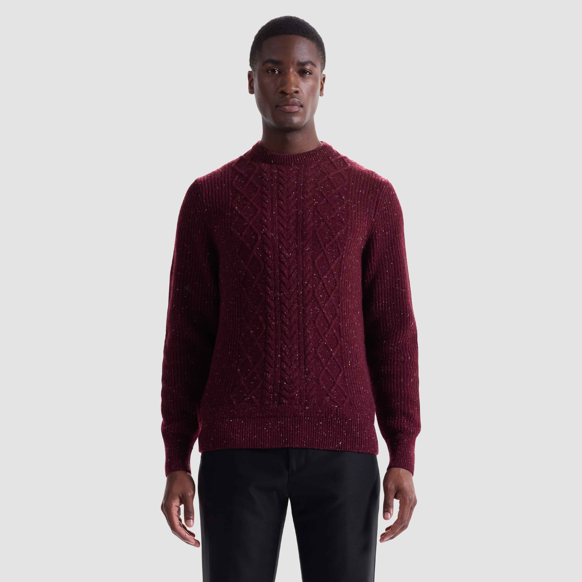 Cable Diamond Stitch Crewneck Sweater