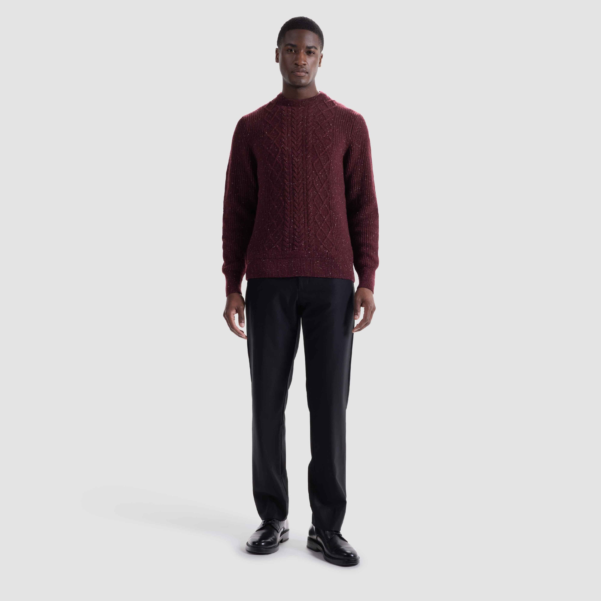 Cable Diamond Stitch Crewneck Sweater