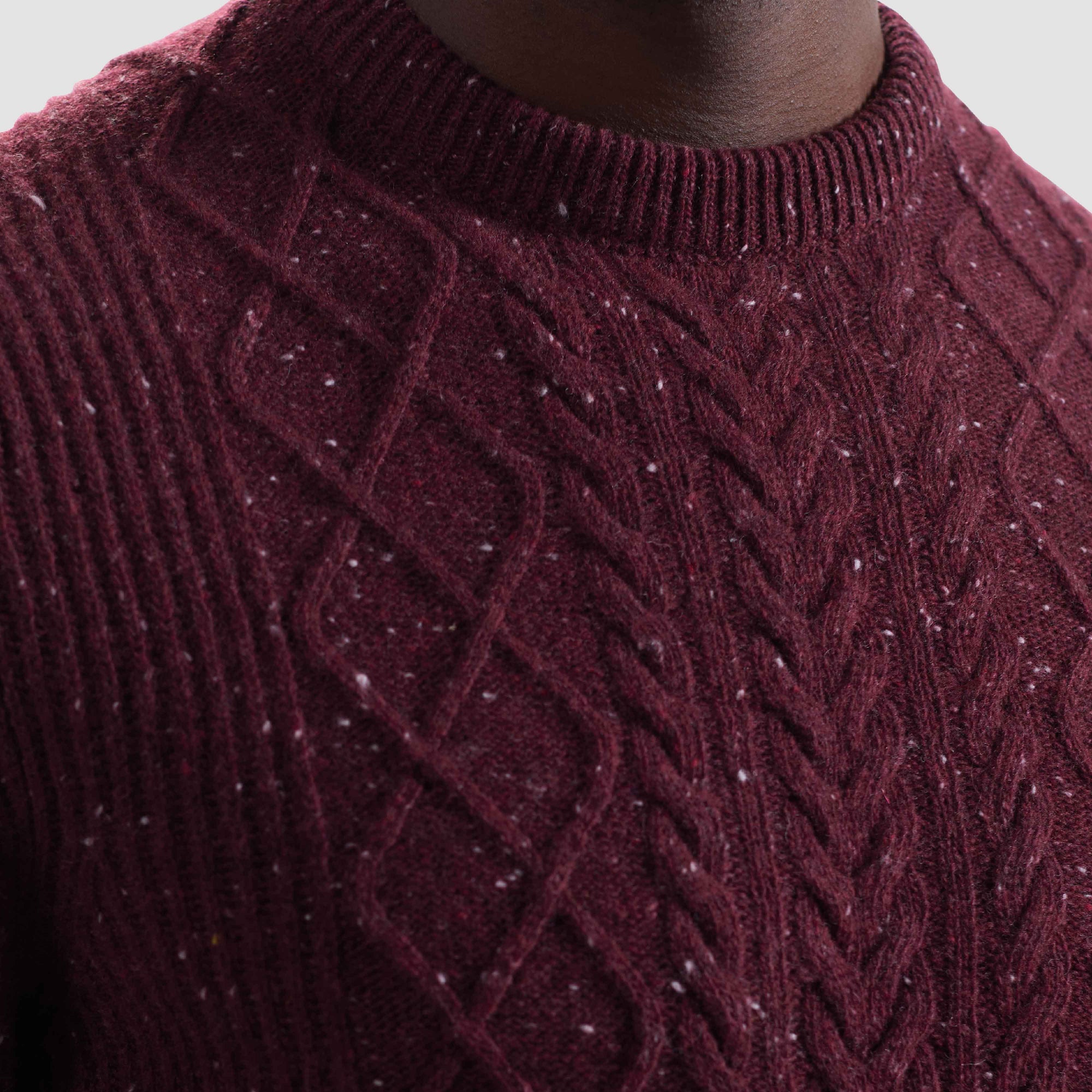 Cable Diamond Stitch Crewneck Sweater