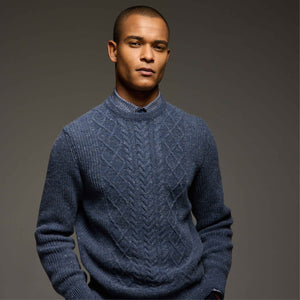 Cable Diamond Stitch Crewneck Sweater