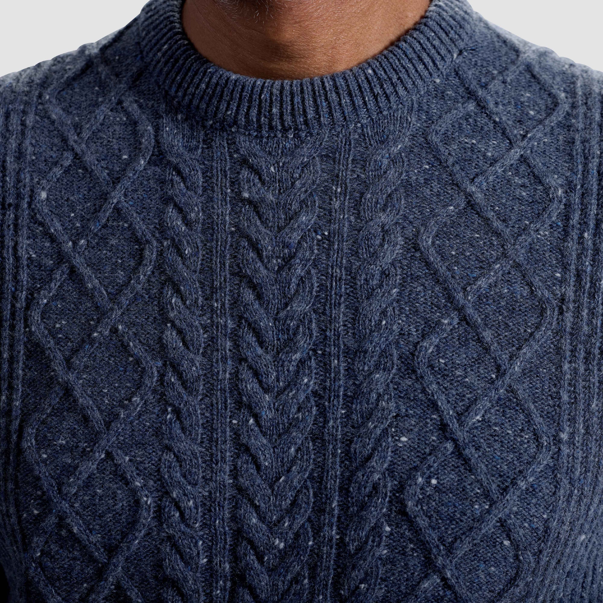 Cable Diamond Stitch Crewneck Sweater