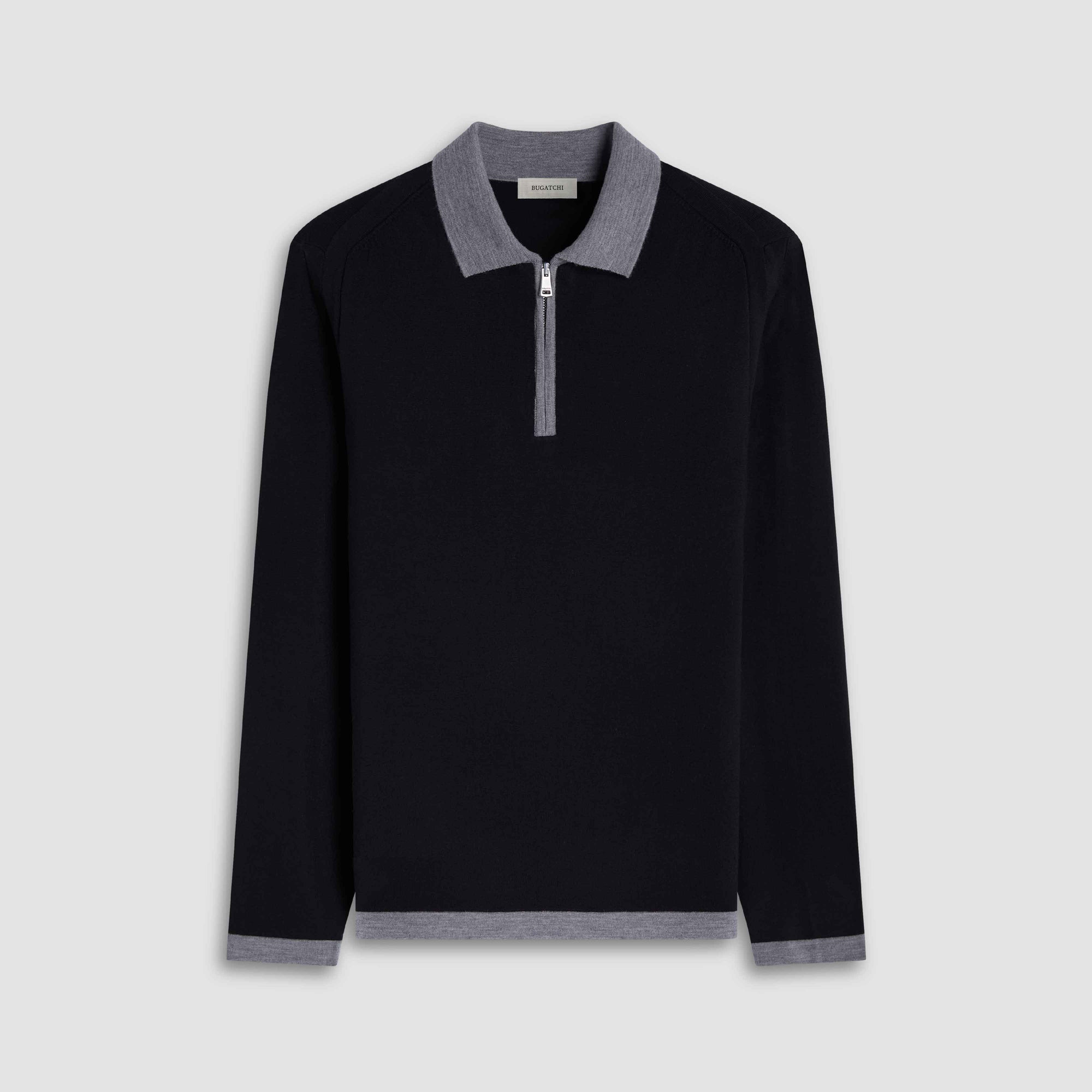 Melange Quarter Zip Polo Sweater