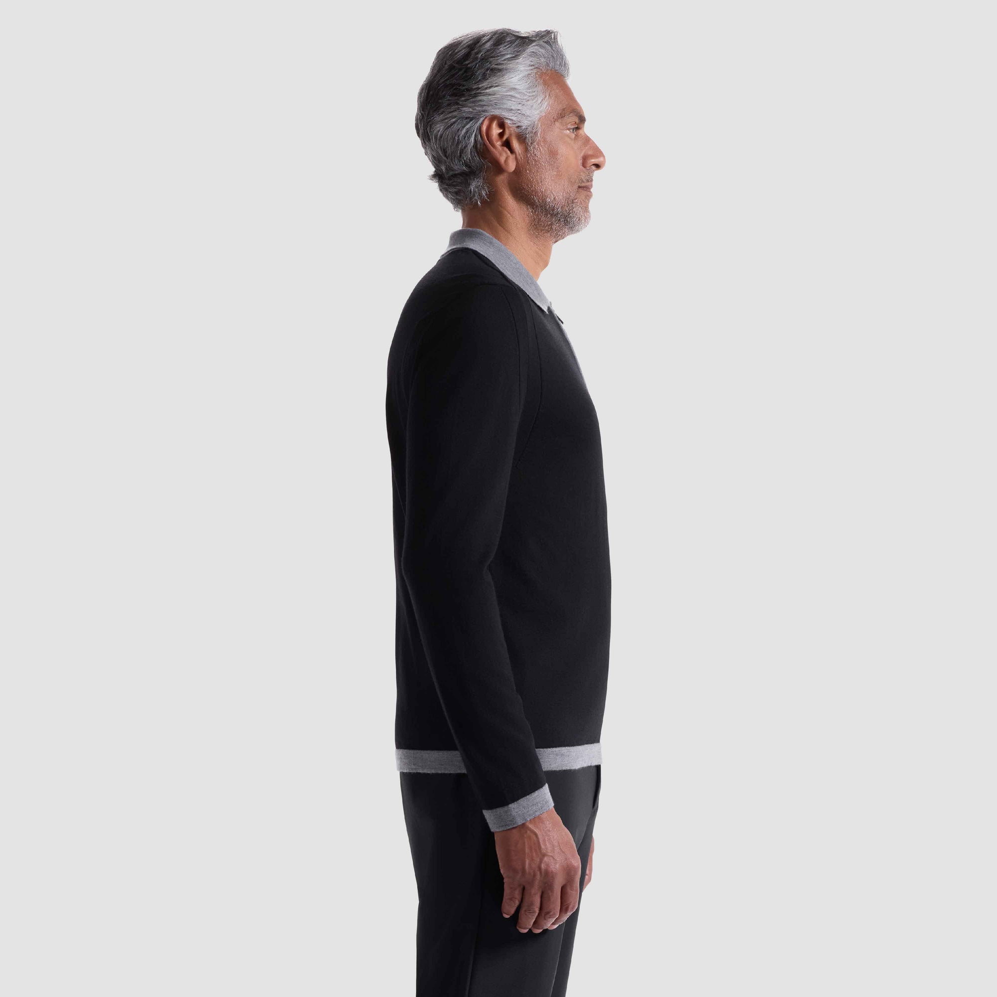Melange Quarter Zip Polo Sweater