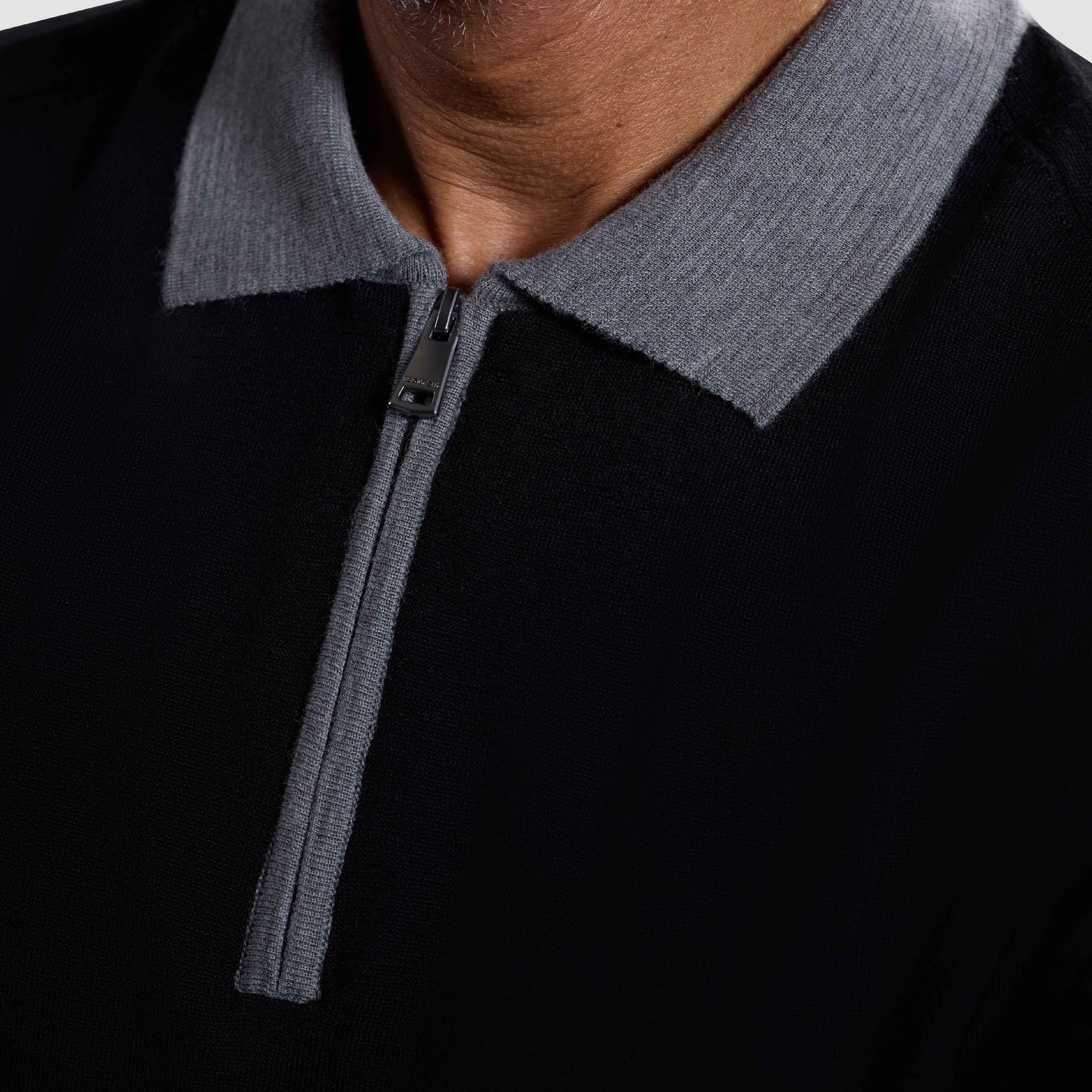 Melange Quarter Zip Polo Sweater