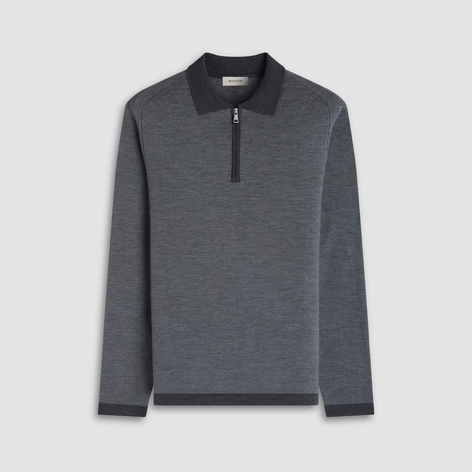 Melange Quarter Zip Polo Sweater