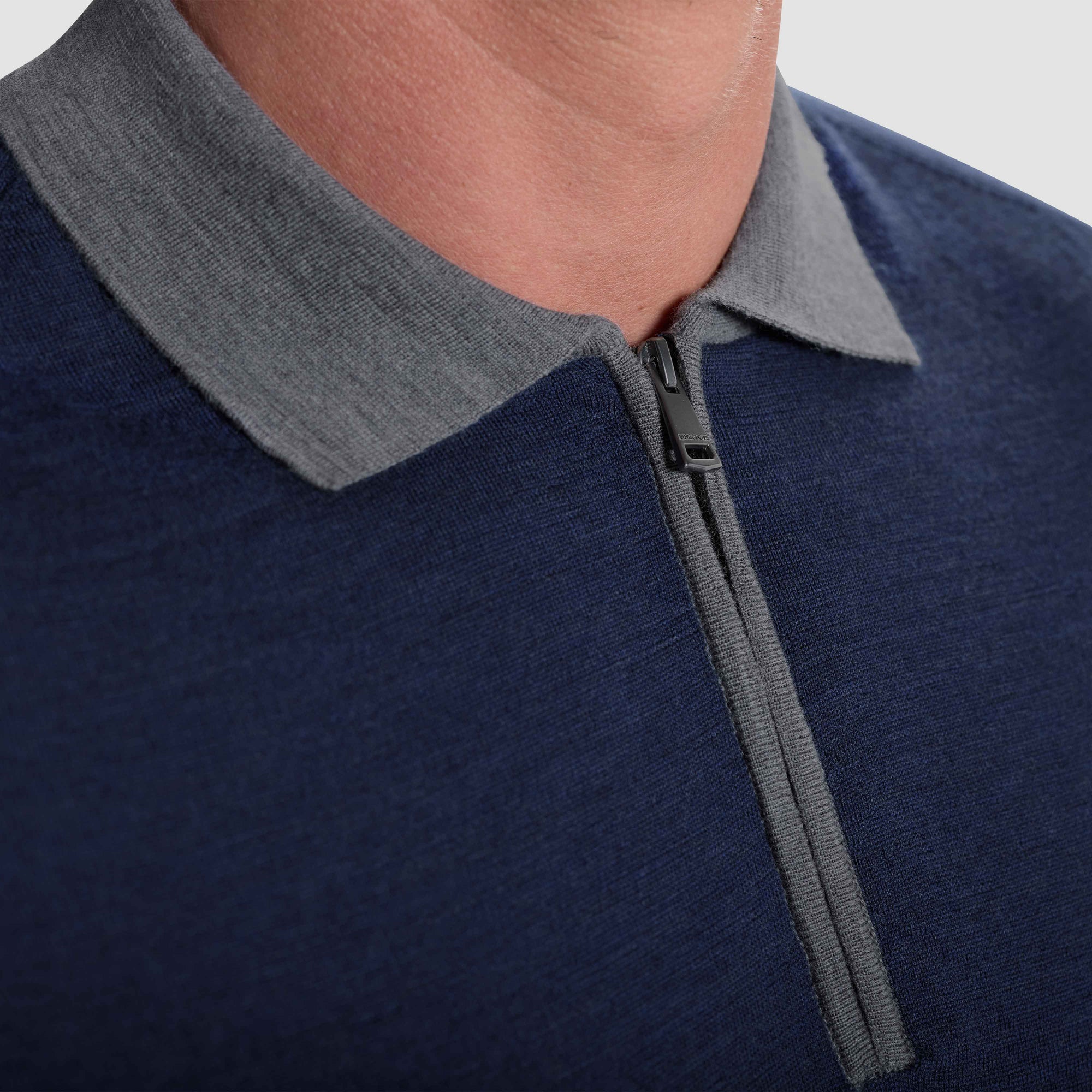 Melange Quarter Zip Polo Sweater