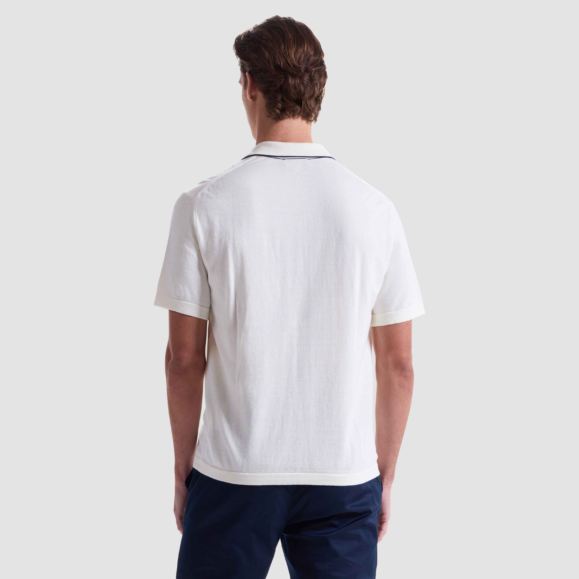 Cotton Silk Johnny Collar Sweater